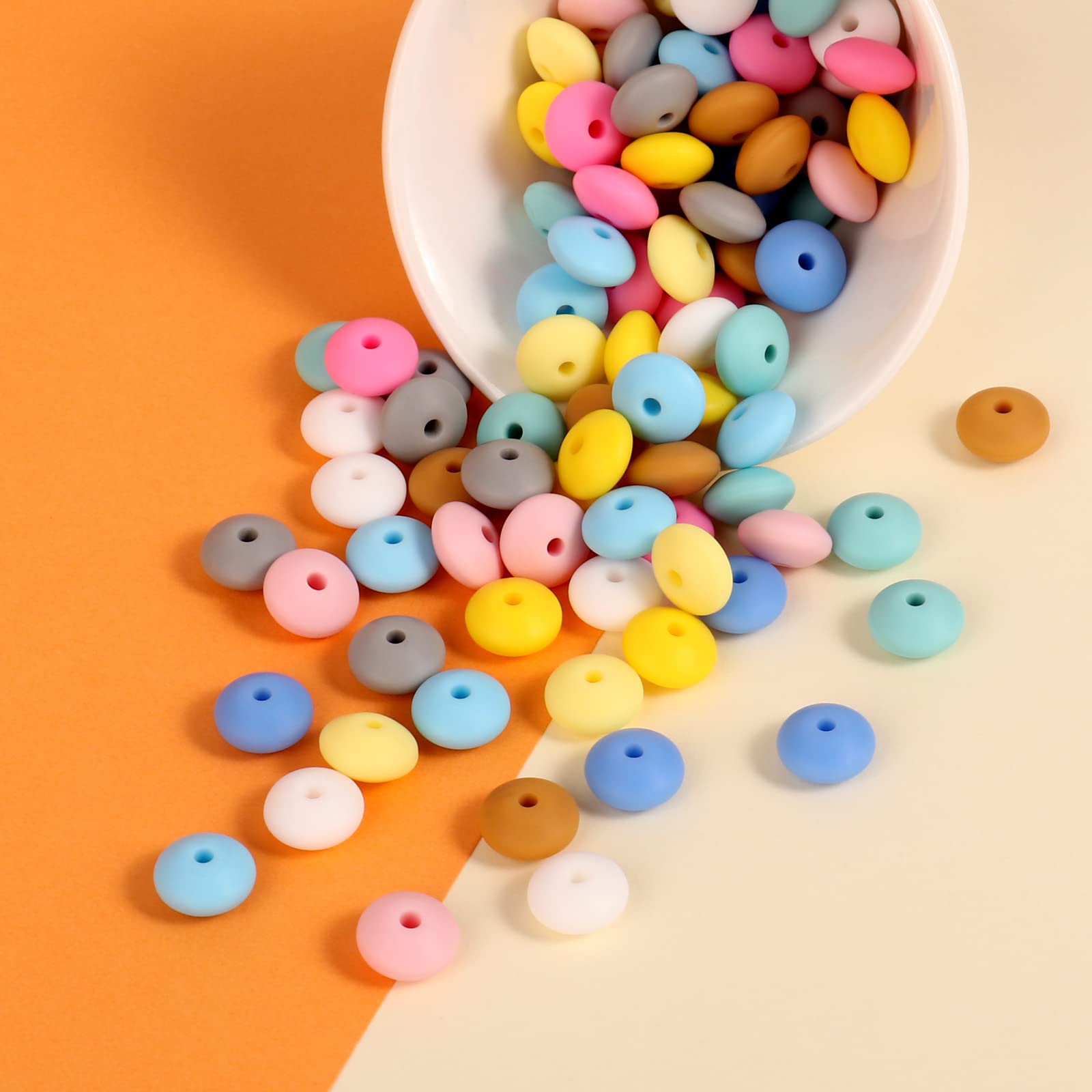 12mm Silicone Beads 100PCS for Jewelry Making & DIY Crafts - Keychains, Bracelets