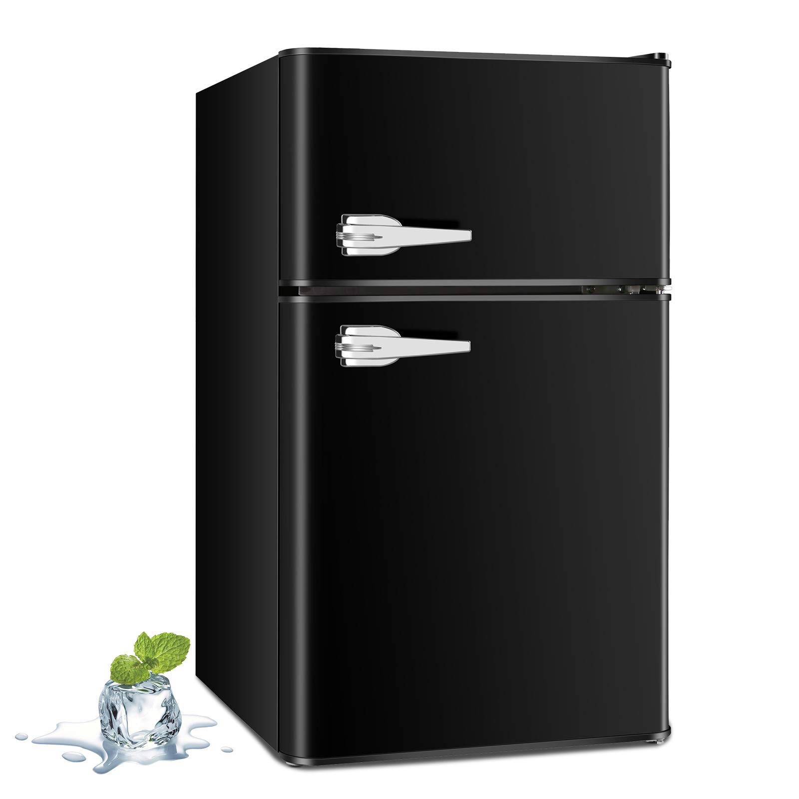 Kismile 3.2 Cu.ft Mini Fridge with Freezer - Compact Refrigerator for Home, Office, Dorm | Energy Efficient Beverage Cooler & Food Storage Solution | Perfect for Drinks, Snacks, Meal Prep in Small Spaces (Black)