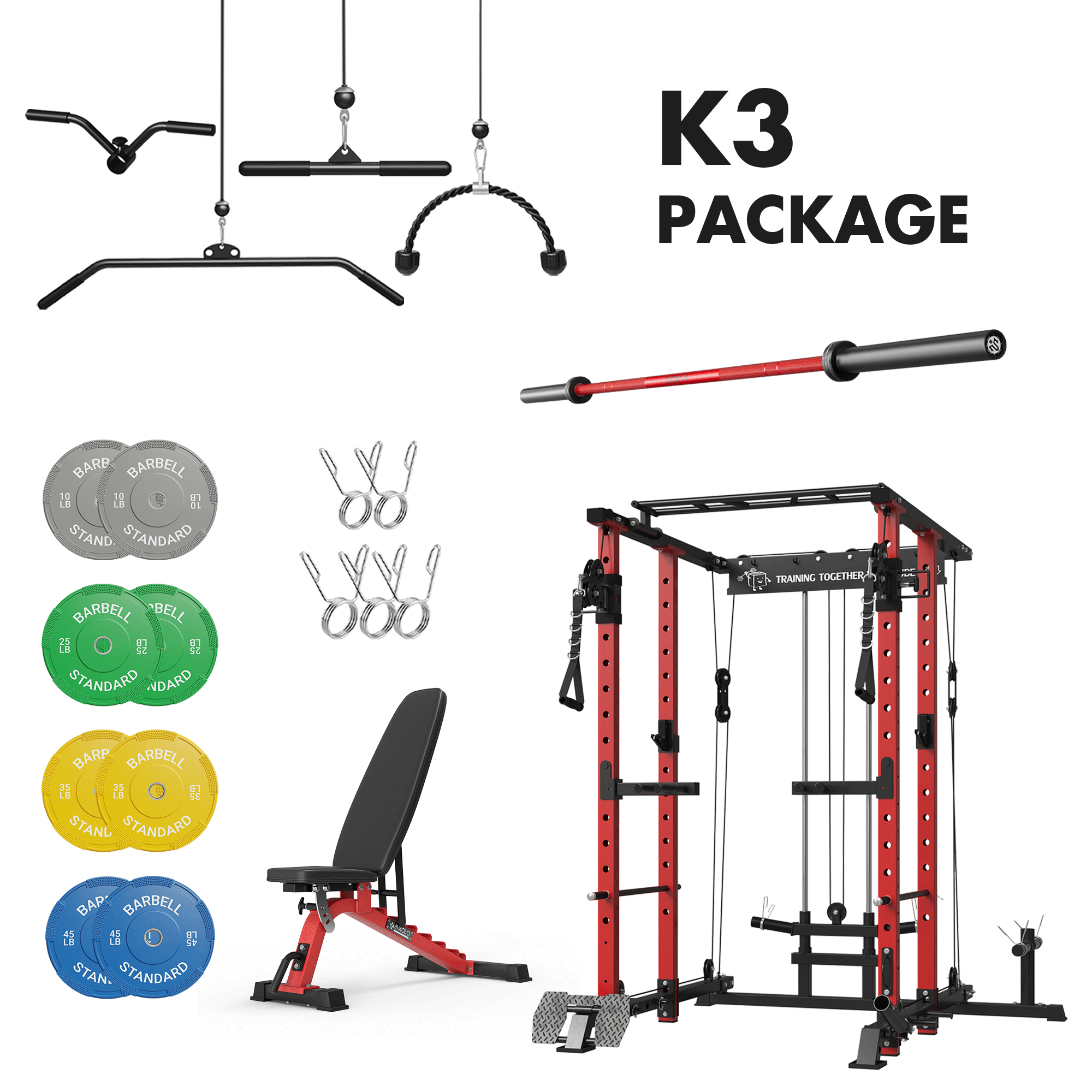 Mikolo K3 Home Gym Equipment Set - Full Body Workout Machine for Strength Training & Fitness - Perfect for Home, Garage, or Small Space Workouts