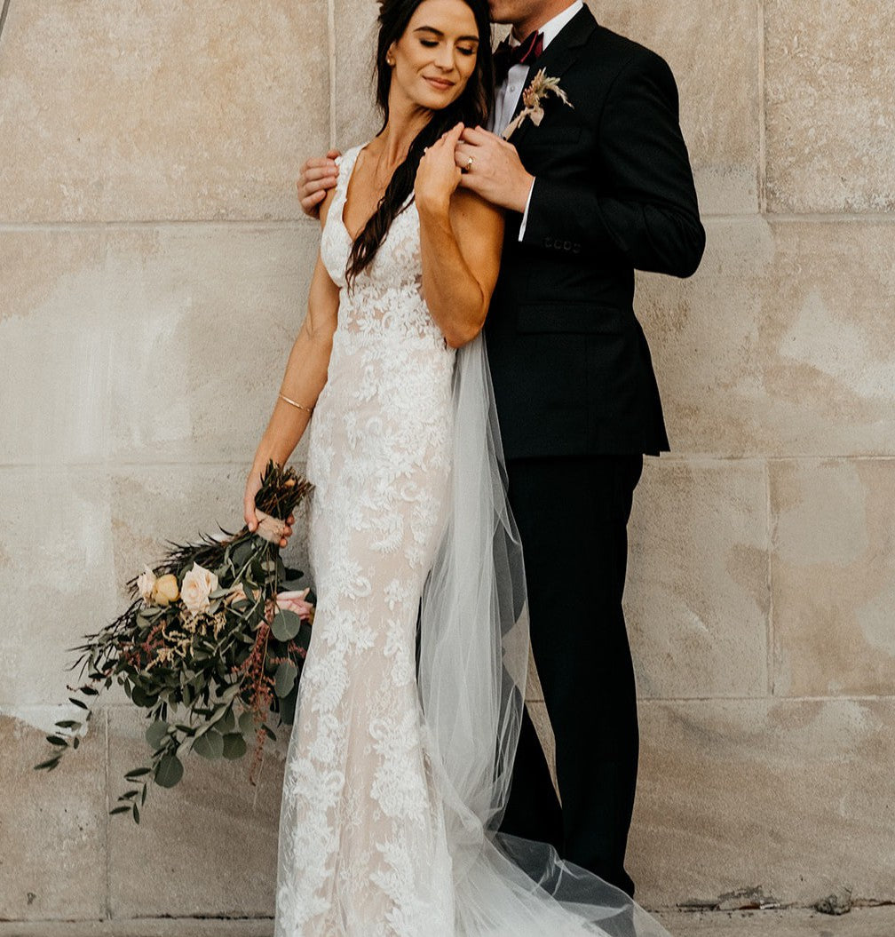 BHLDN Whispers & Echoes Milano Wedding Gown - Elegant Lace Bridal Dress for Romantic Ceremonies & Evening Receptions