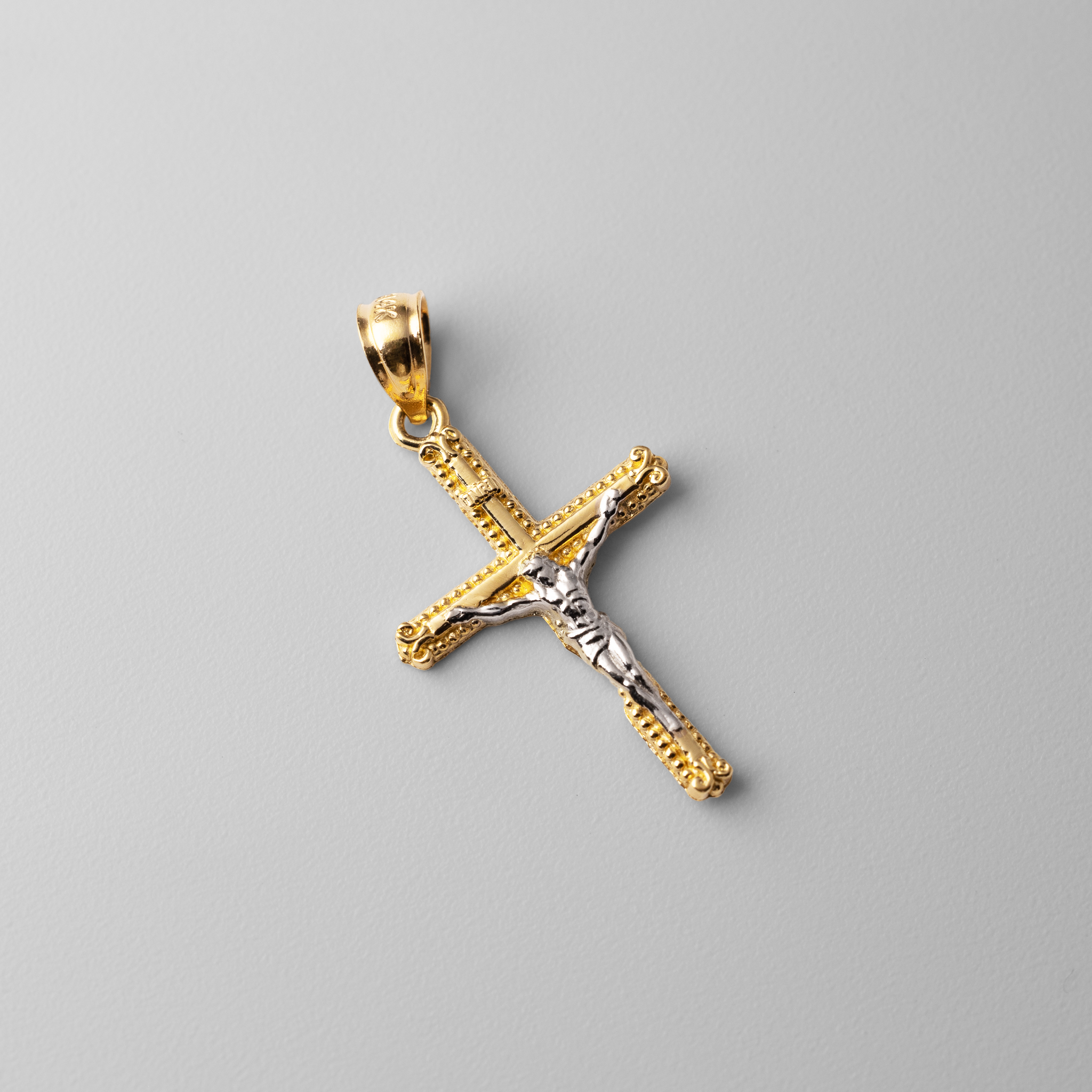 Gold & Silver 2-Tone Jesus Crucifix Cross Pendant - Religious Jewelry Model 0046 for Men & Women - Perfect for Church, Baptism, Confirmation & Daily Faith Wear