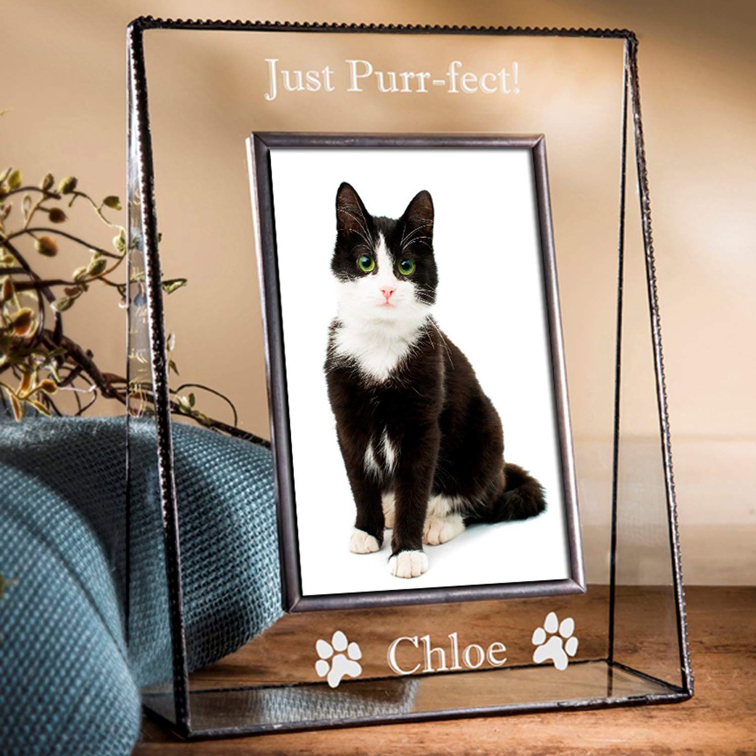 Personalized Cat Photo Frame - 4x6 Pet Memorial Keepsake for Home Decor
