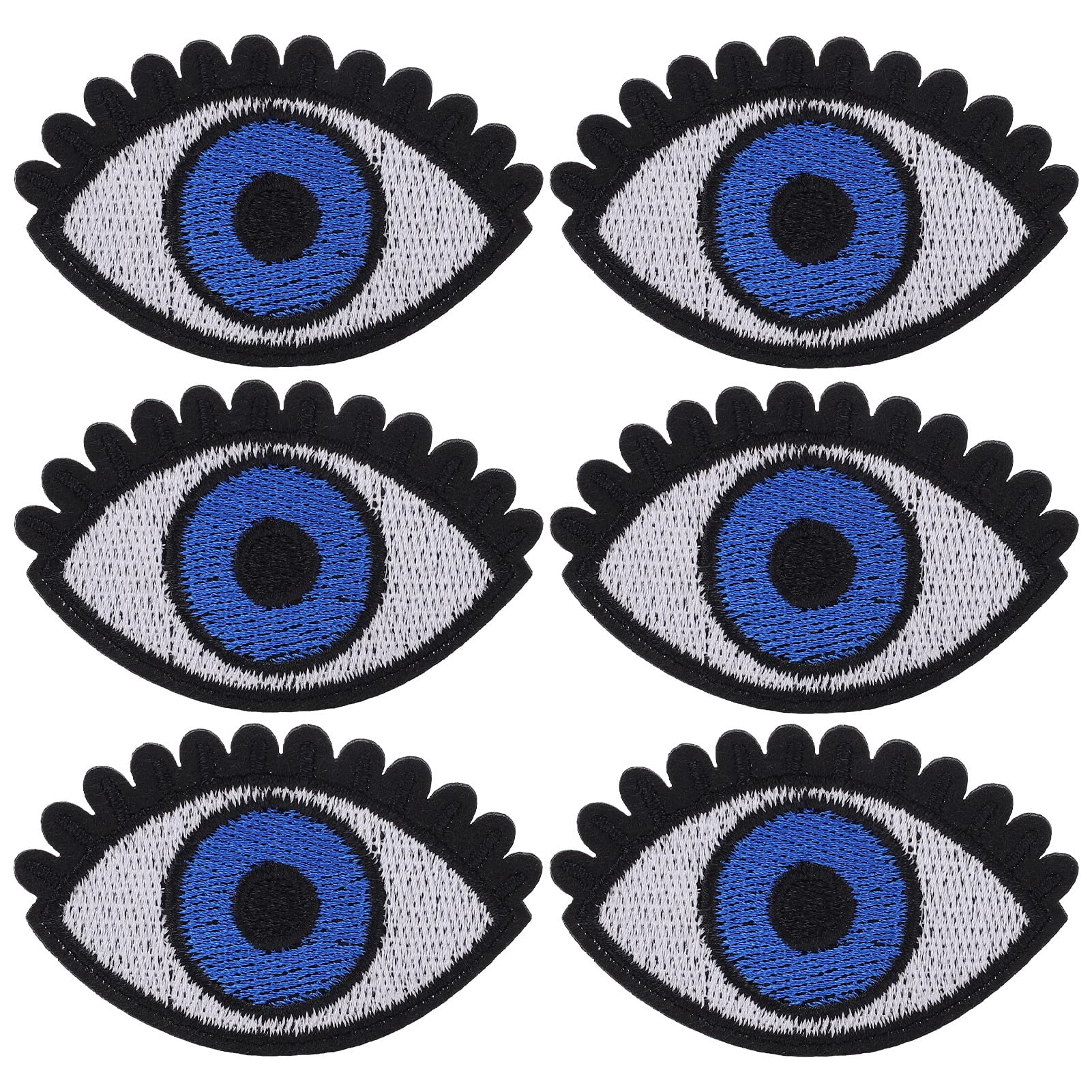 Cyrank 6-Piece Vintage Eye Iron-On & Sew-On Cotton Patches for DIY Clothing, Jackets, Bags & Denim Upgrades