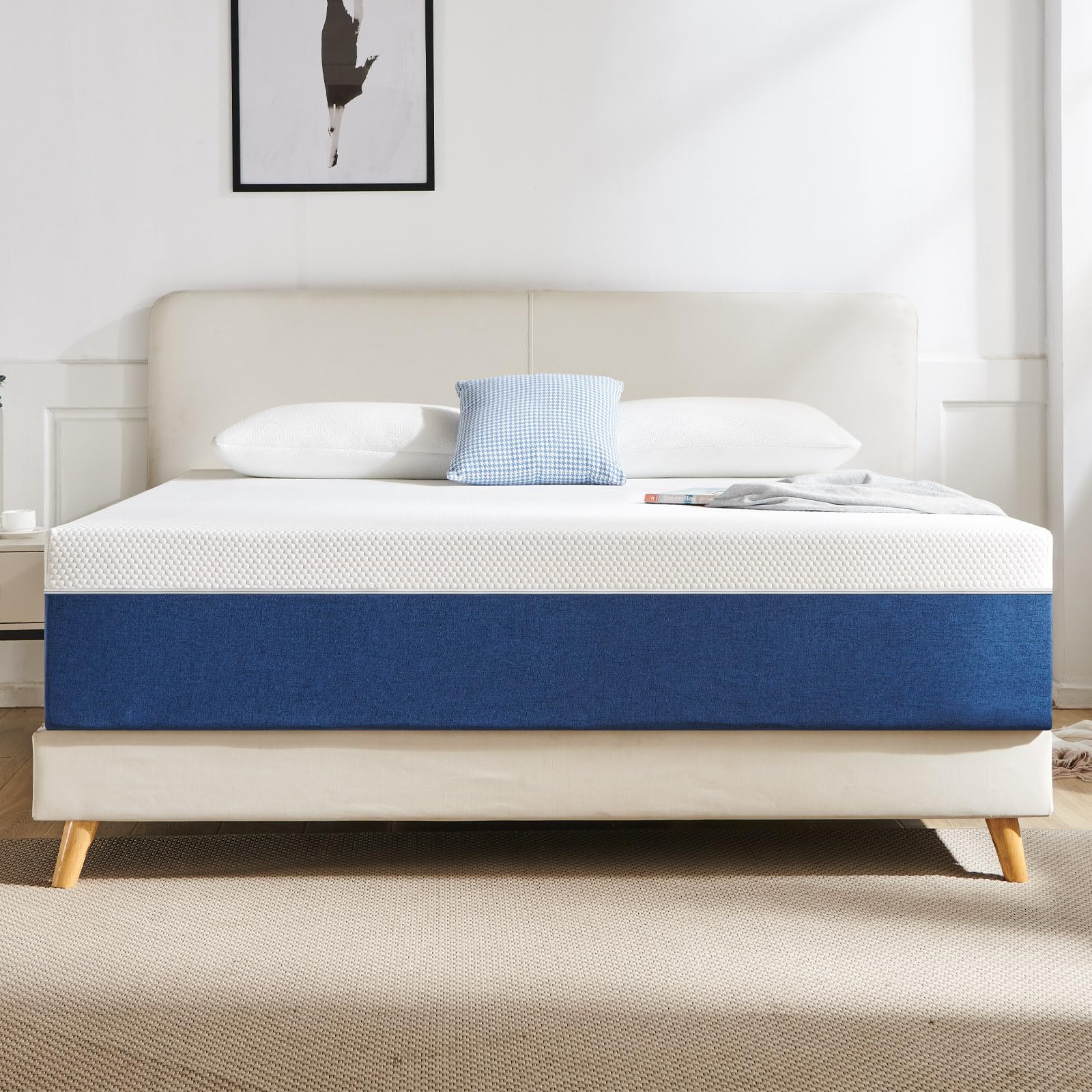 8 Inch King Size Gel Memory Foam Mattress in a Box - Medium Firm Support, Removable Washable Cover, Fiberglass-Free, Fits All Bed Frames - Perfect for Master Bedrooms, Guest Rooms & Dorm Comfort
