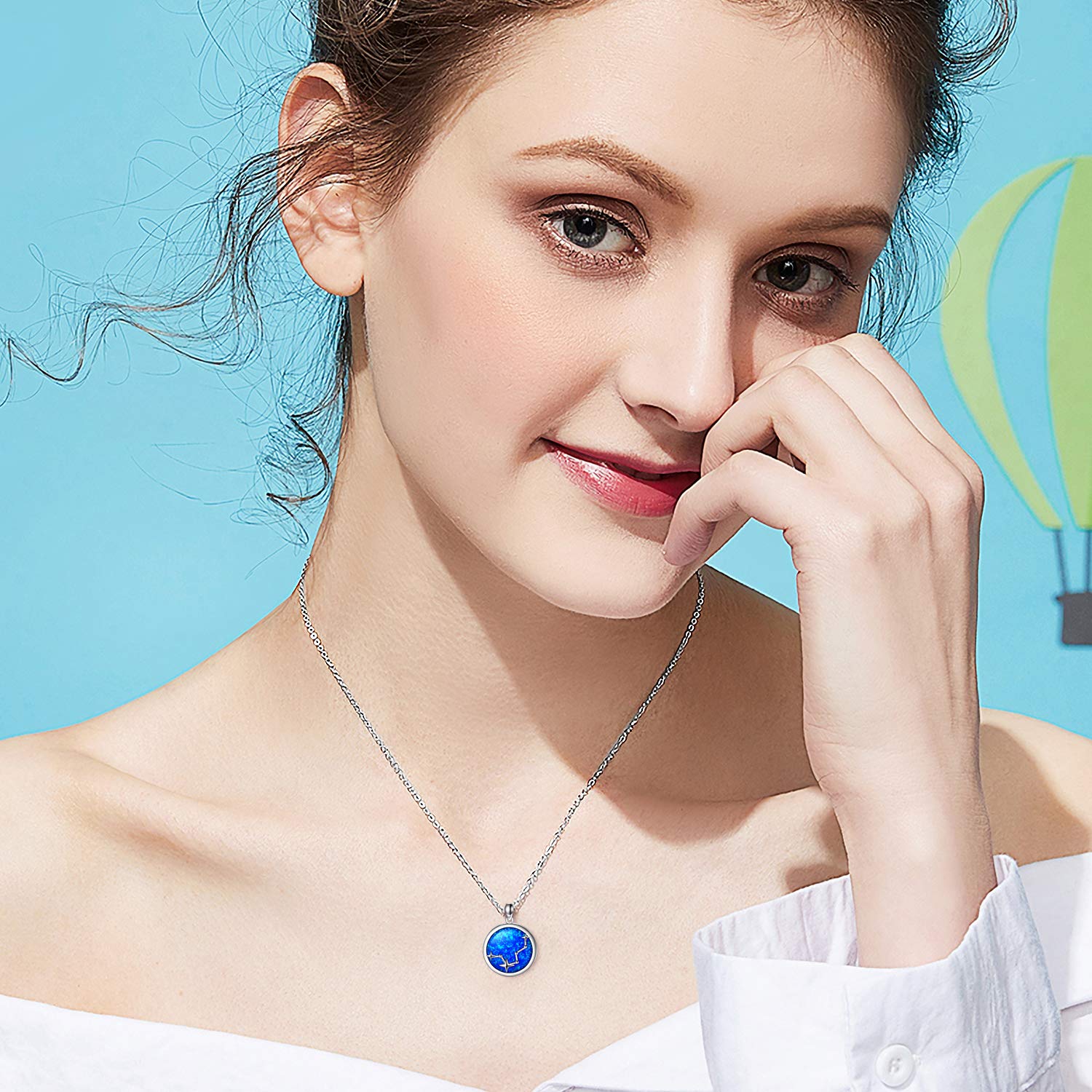 SOULMEET Sterling Silver Zodiac Necklace for Women & Girls - Simulated Opal Birthstone Jewelry Gift for Birthday, Christmas, Anniversary & Valentine's Day | Perfect for Everyday Wear, Special Occasions & Astrology Lovers