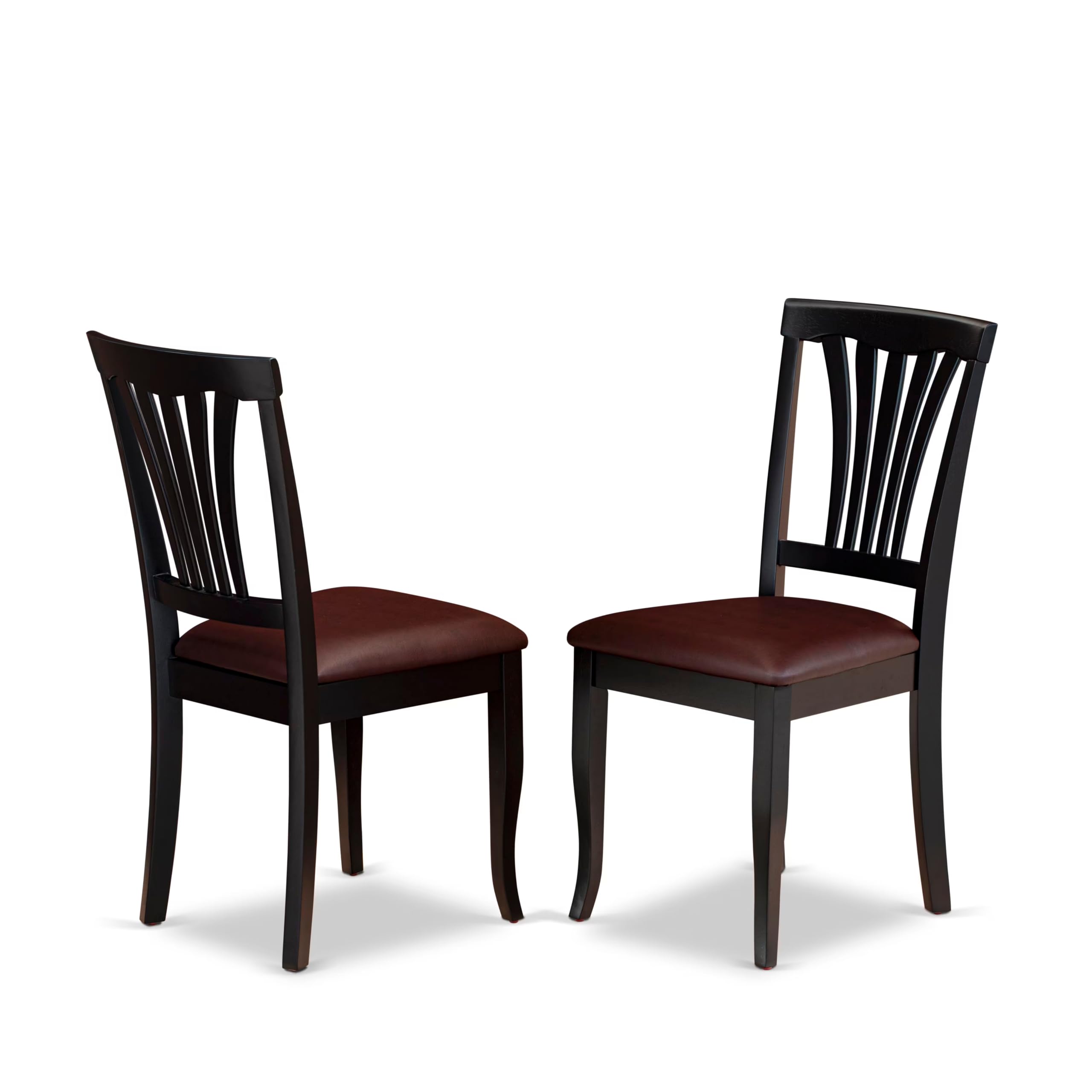 Modern 5-Piece Dining Table Set with Round Wooden Drop-Leaf Table & 4 Faux Leather Chairs, 42x42 Inch, Black - Perfect for Small Spaces, Apartments, and Contemporary Dining Rooms