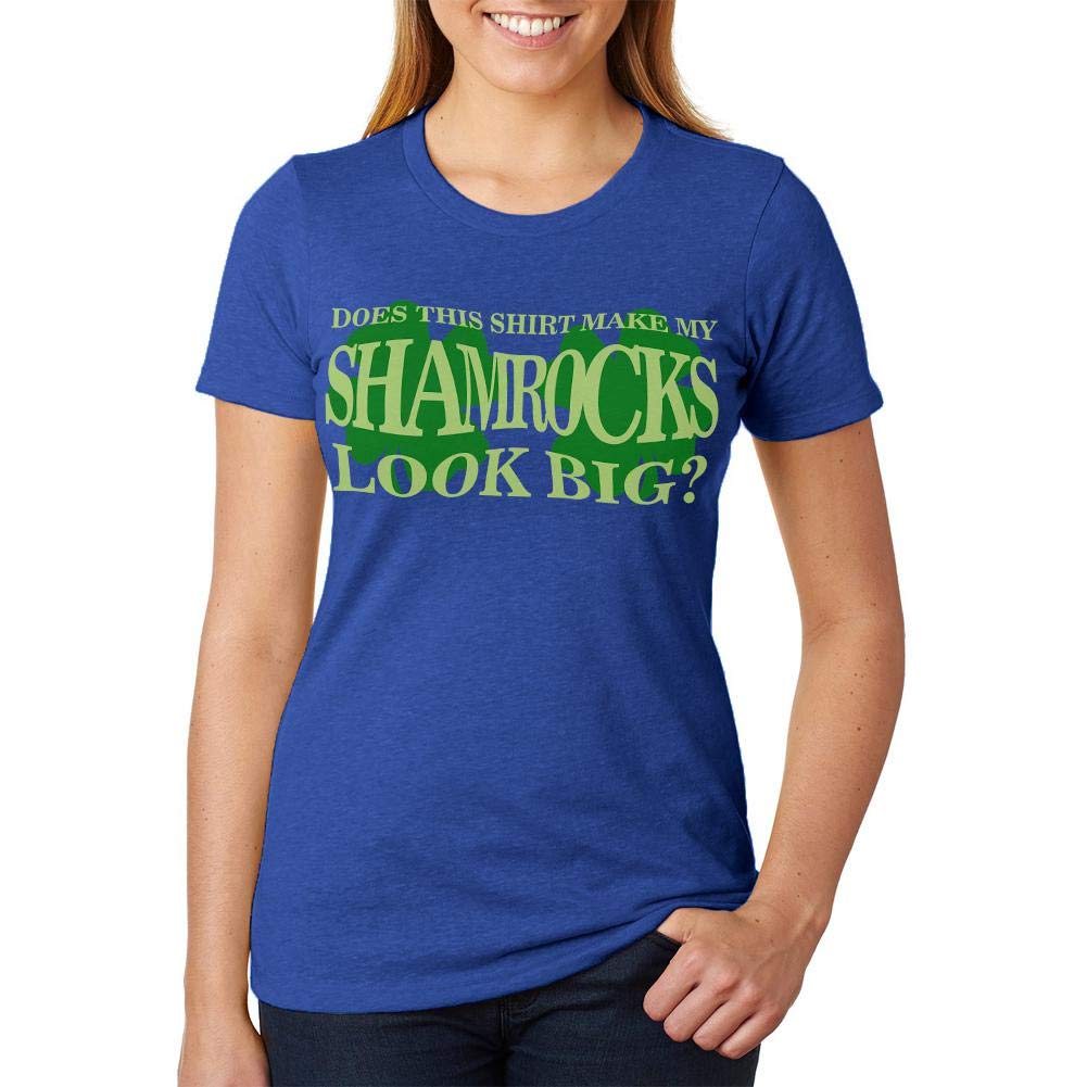 St. Patrick's Day Big Irish Shamrocks Funny Junior's Soft Cotton T-Shirt - Perfect for Irish Festivals, Parades & Holiday Celebrations
