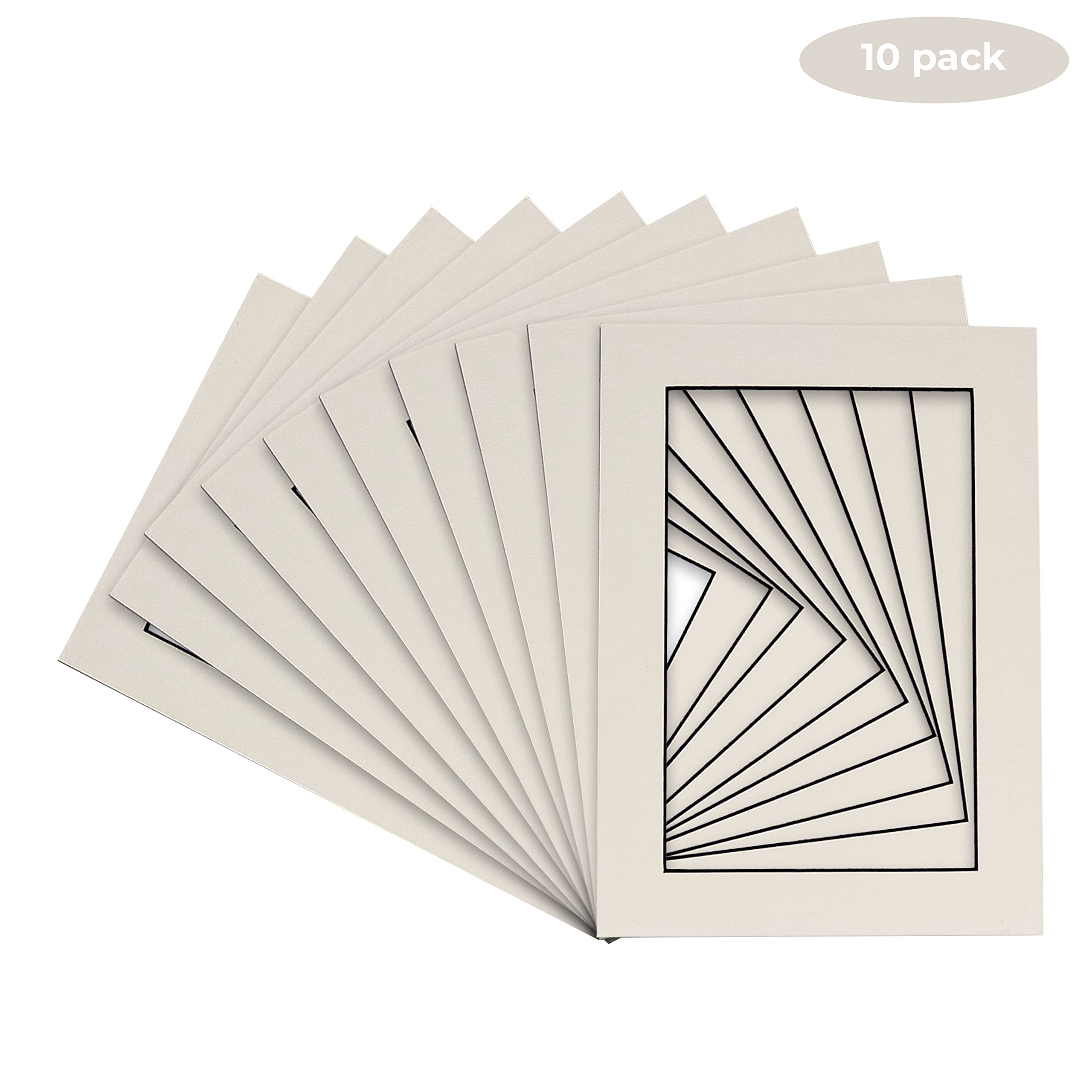 Premium White Acid-Free 12x16 Picture Frame Mat with Black Core Bevel Cut for 11x14 Photos - Fits Standard 12x16 Frames - 10-Pack with Protective Bags & Backing Boards - Perfect for Home Decor, Art Displays & Photo Preservation