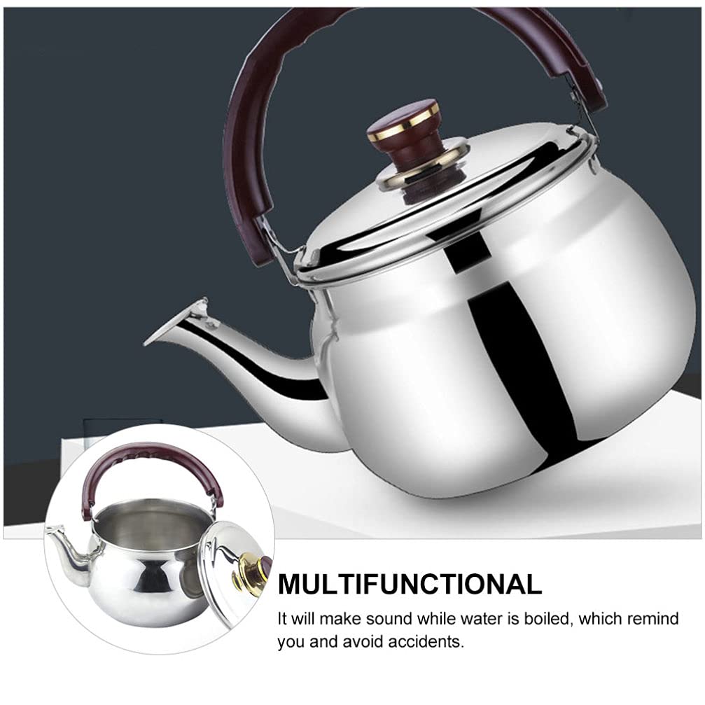**Cabilock 1-Piece Stainless Steel Whistling Tea Kettle - Chirping Sound, Safe Water Boiling for Stovetop - Perfect for Tea Lovers & Kitchen Use**