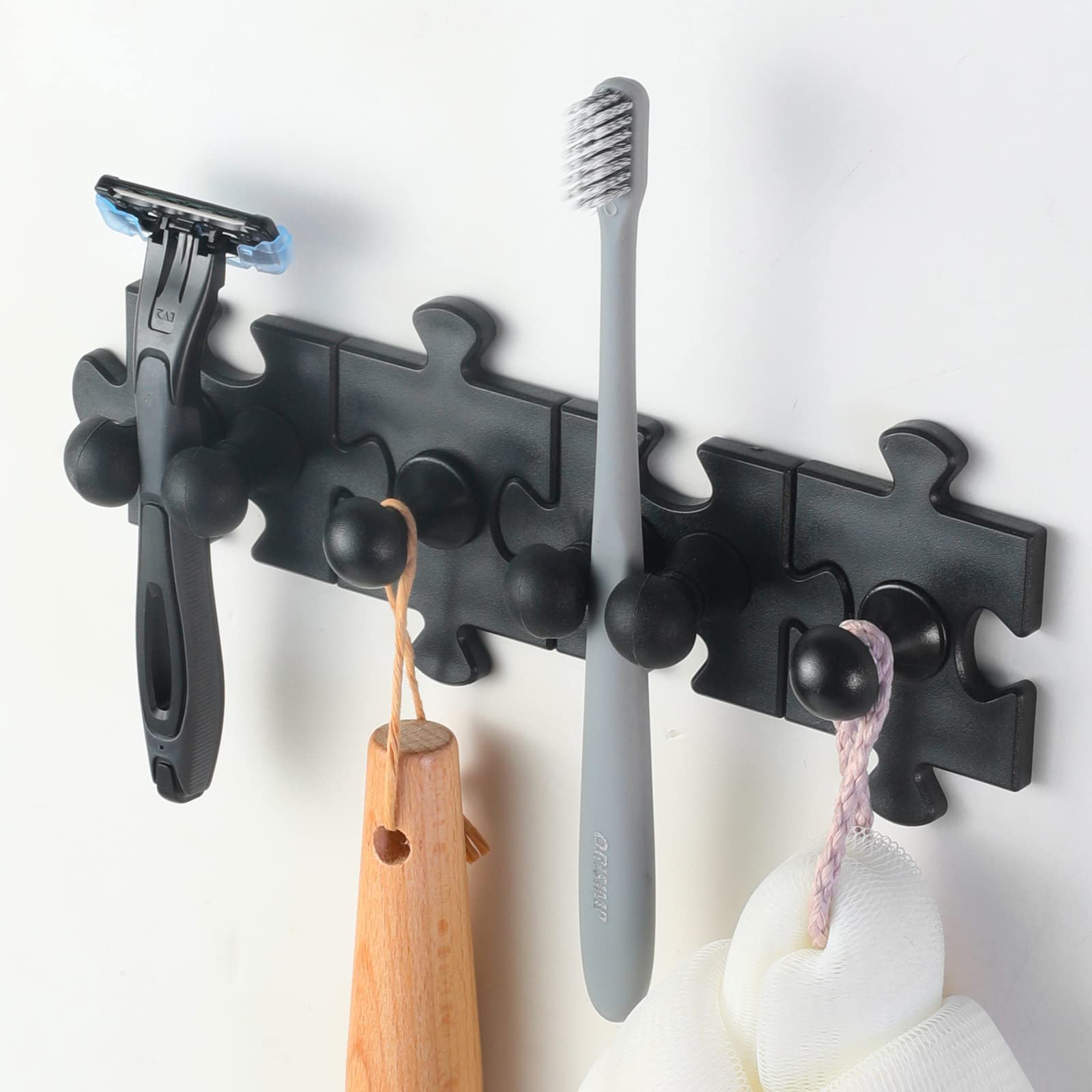 BearxBee 8pcs Black Fridge Magnet Hooks - Strong Magnetic Hooks for Hanging Towels, Keys, Kitchen Utensils & Office Supplies | Multi-Purpose Refrigerator Magnets for Whiteboard, Classroom, Home & Office Organization