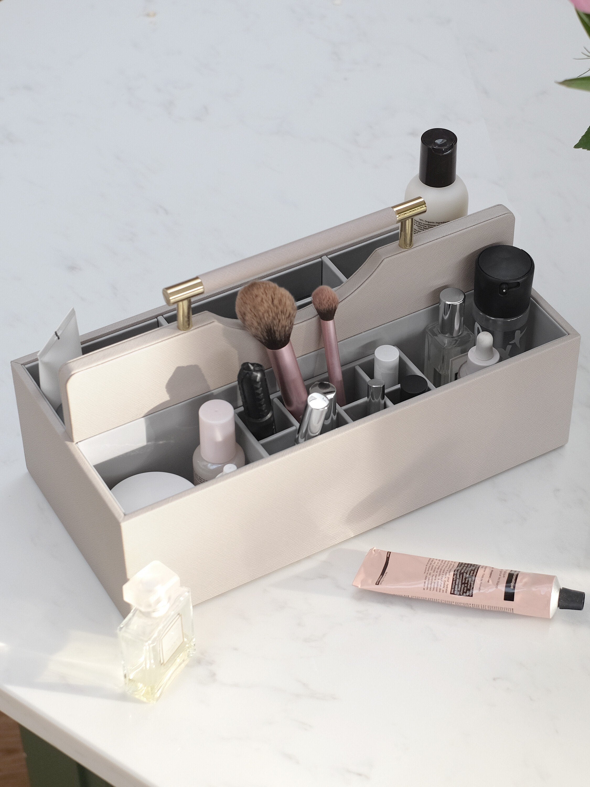 Large Cosmetic Organizer with Multiple Compartments - Perfect for Makeup Storage & Travel | Beauty Vanity & Bathroom Organization