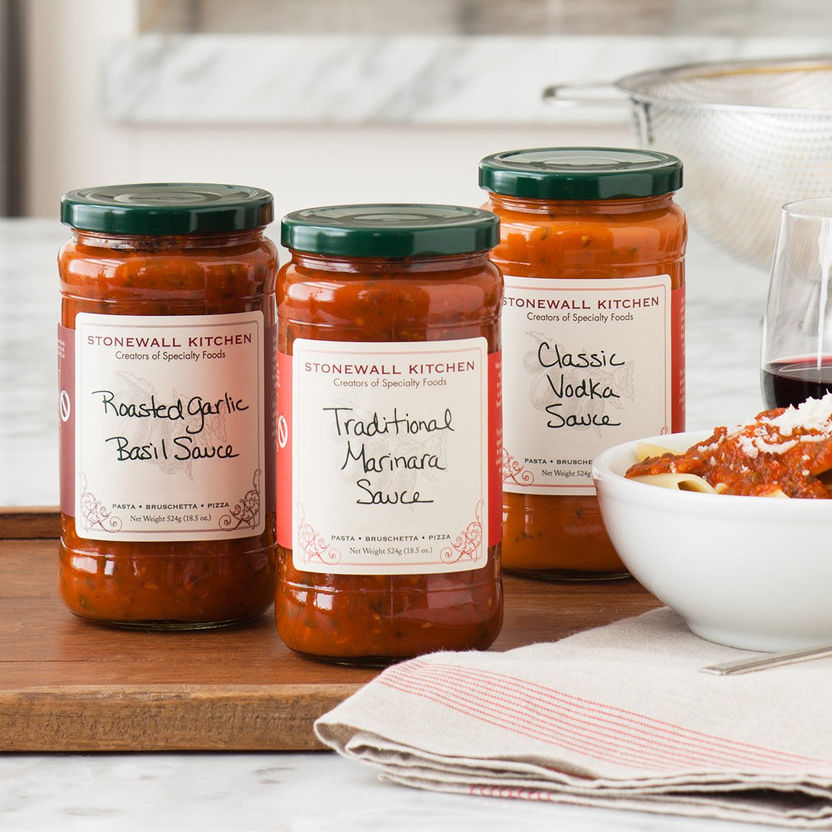Stonewall Kitchen Pasta Sauce Variety Pack (3-Piece Set) – Authentic Italian Flavors for Pasta, Pizza & More – Perfect for Family Dinners & Entertaining