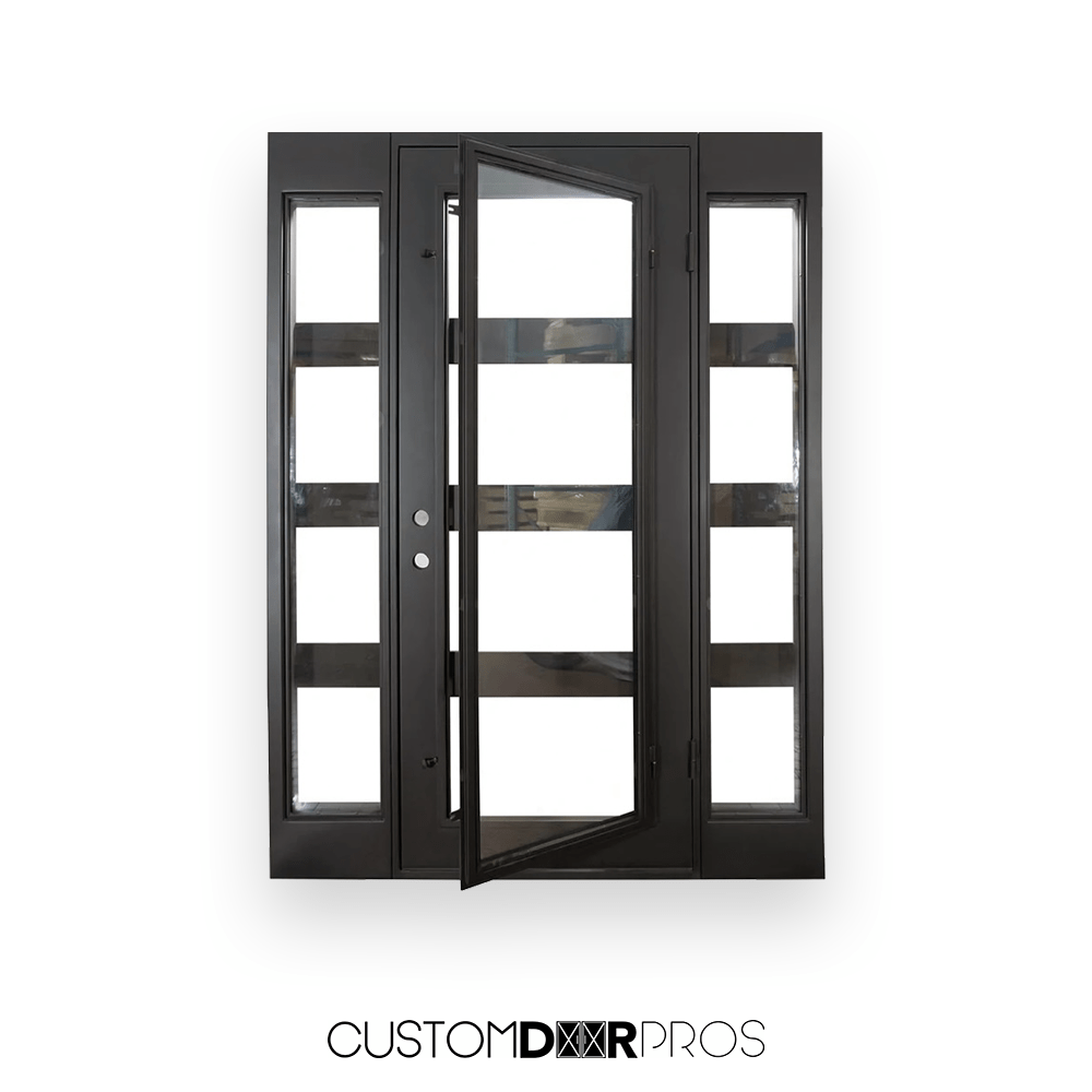 Atlas II Single Hinged Door with Sidelights - Premium Entry Door for Modern Homes - Perfect for Front Entryways & Patio Access