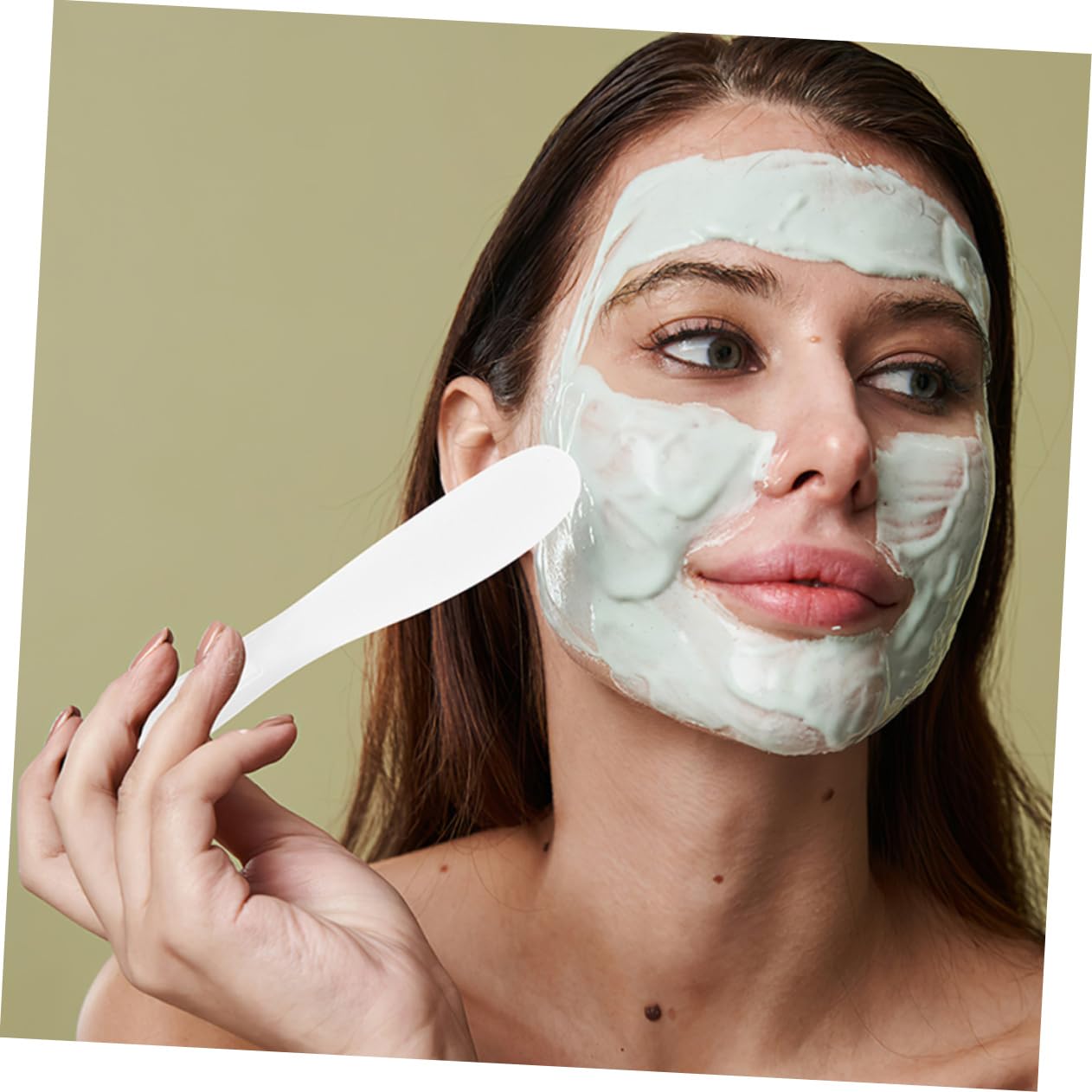 20pcs Reusable White Makeup Spatulas - Cosmetic & Skincare Tool for Face Cream, Foundation & Beauty Products - Perfect for DIY Makeup, Travel & Salon Use