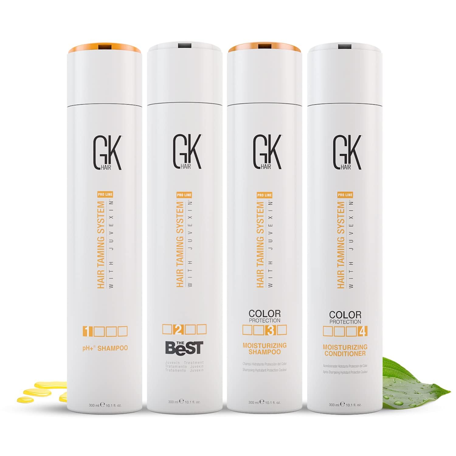 GK HAIR Global Keratin Professional Smoothing Treatment Kit (10.1 Fl Oz/300ml) - Brazilian Keratin Complex for Frizz-Free, Silky Straight Hair | Salon-Quality Blowout & Hair Straightening Solution for Smooth, Shiny Locks at Home