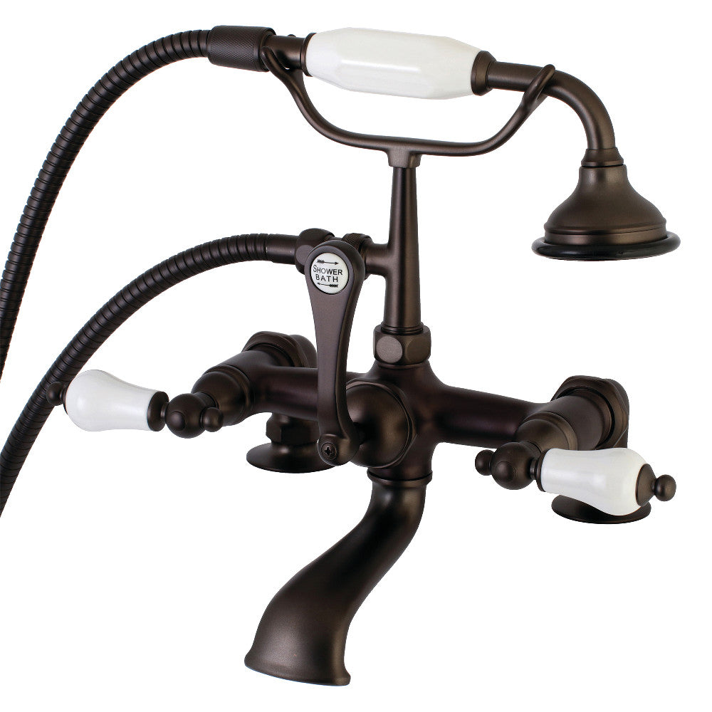 Vintage 7 Inch Tub Faucet with Hand Shower - Aqua AE206T1 Bathroom Faucet for Classic Style, Perfect for Vintage Bathroom Renovation and Spa-Like Shower Experience