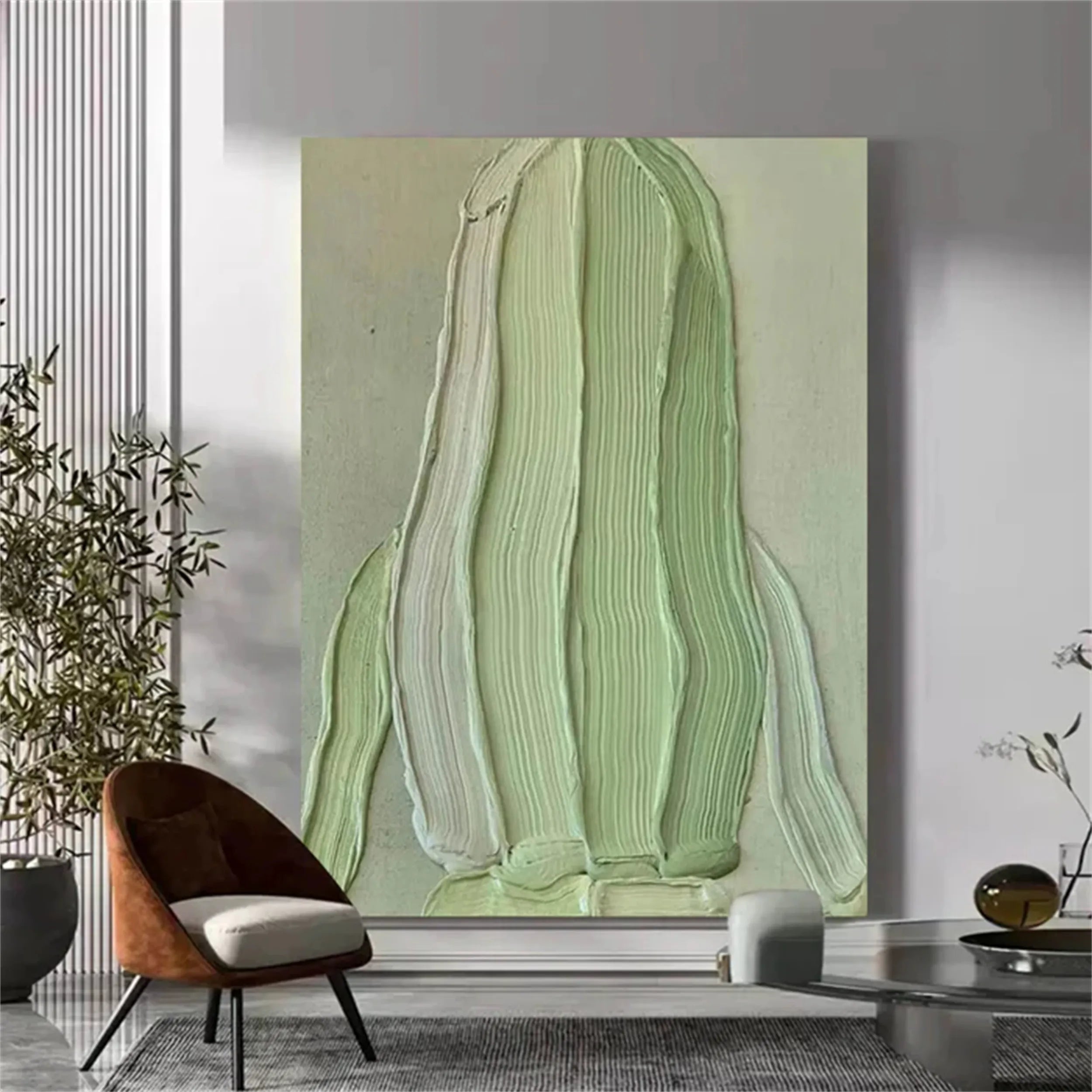 Blue & Green Abstract Wall Art Canvas Print #BG067 - Modern Home Decor for Living Room, Bedroom & Office