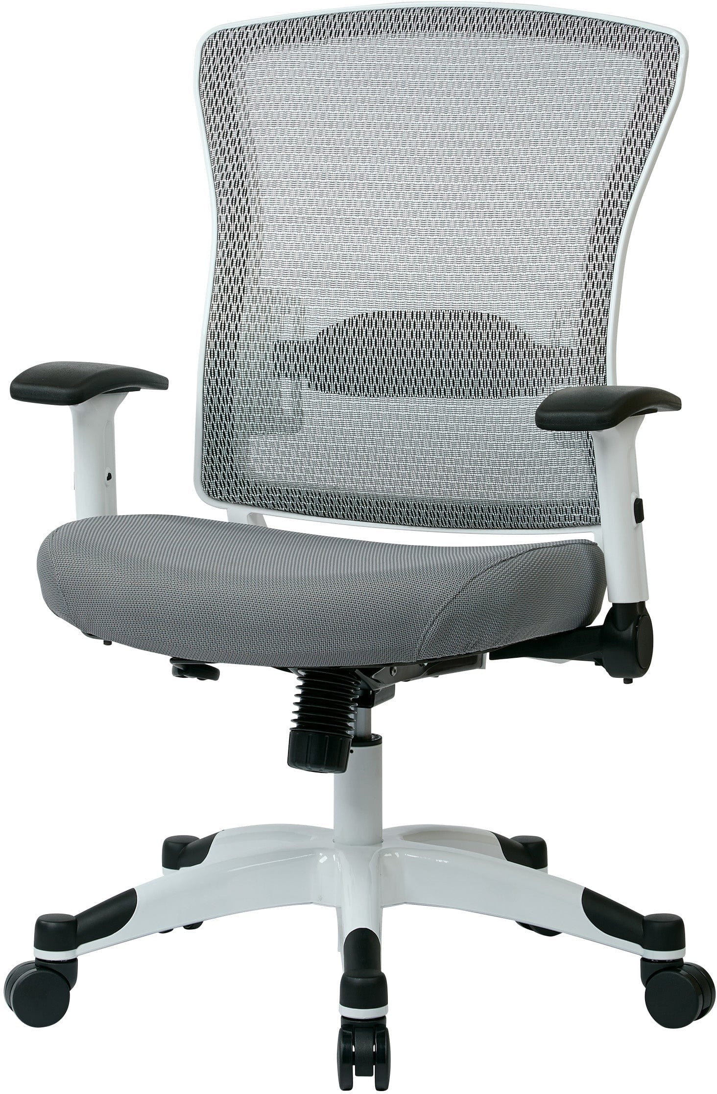 Office Star White Frame Managers Chair - Ergonomic Mesh Back, Adjustable Height, Fun Colors (317W W1C1F2W) - Perfect for Home Office, Conference Rooms & Executive Workspaces