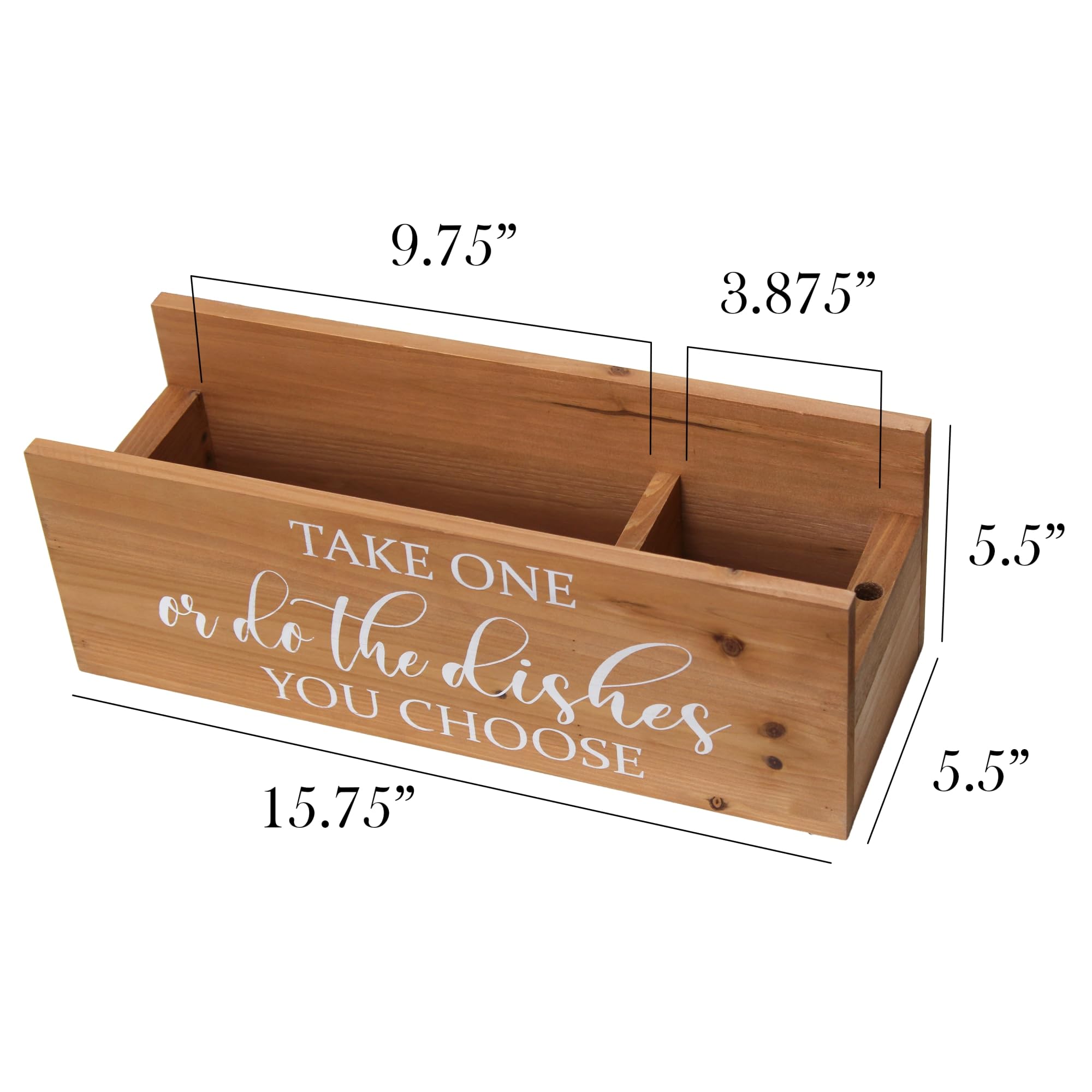 Farmhouse Wooden Kitchen Countertop Organizer with Marker Slot - Elegant HG2035-NWD Pantry Picks for Home, BBQ & Events - Natural Wood Decor for Tables, Kitchens & Dining Areas