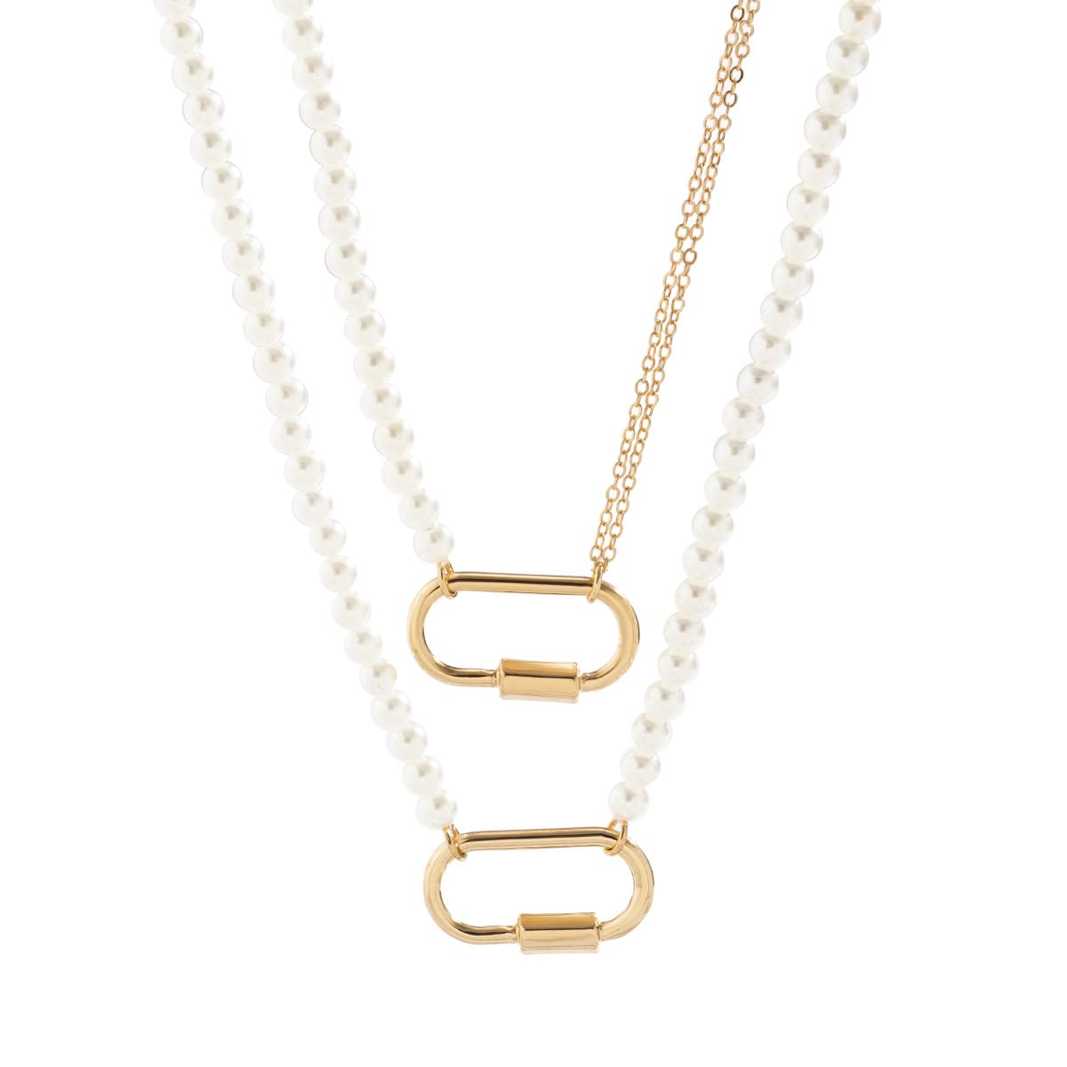 Bohemian Pearl Choker Necklace Set for Women - Gold Y2K Style