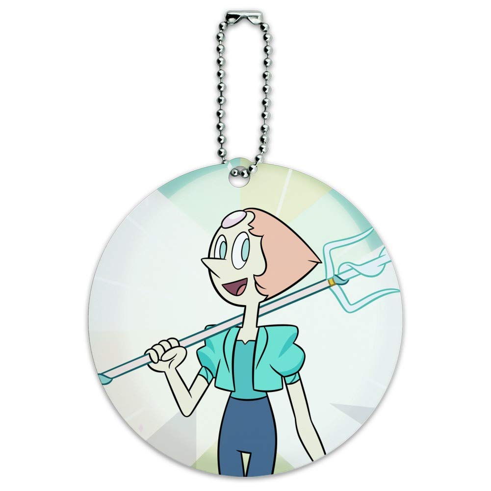 Steven Universe Pearl Round Luggage ID Tag - Durable Suitcase Name Tag for Carry-On Bags - Perfect for Travel, Business Trips & Vacation Identification