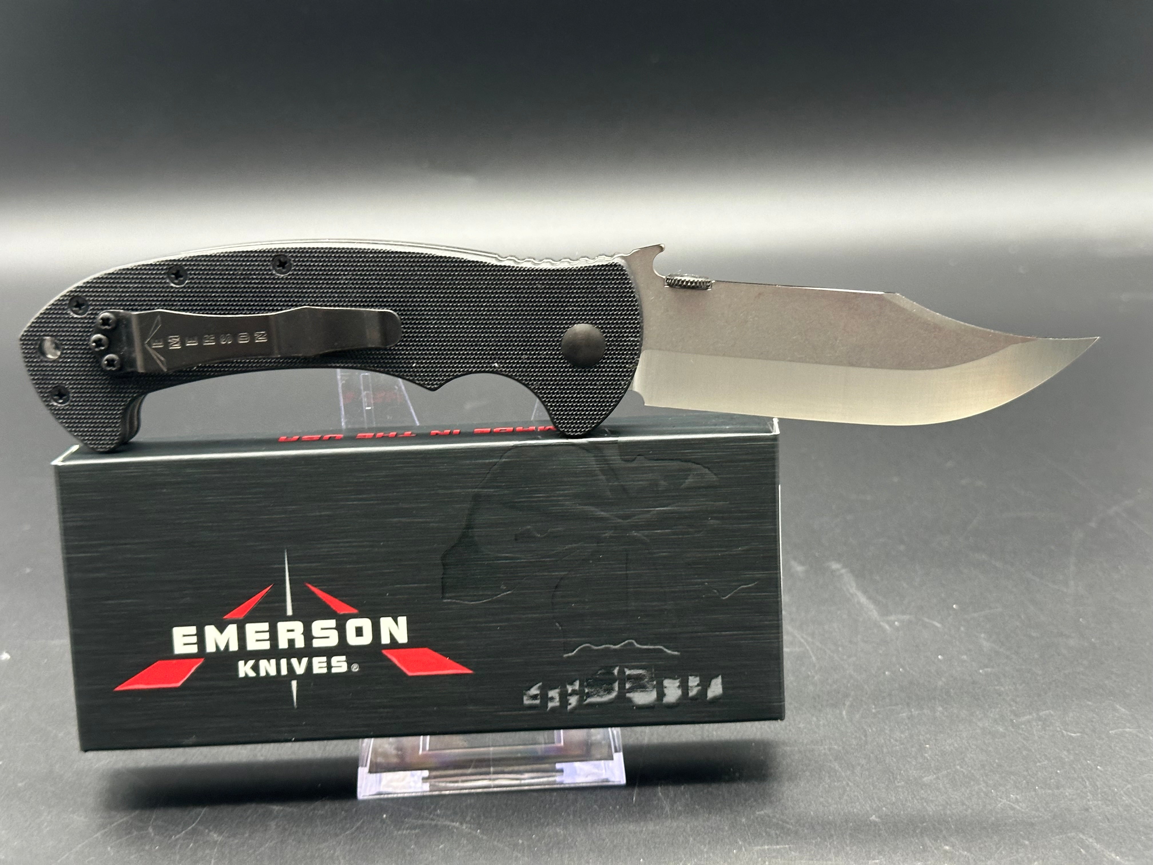 Emerson CQC 13 Bowie Knife - Black G10 Handle with 154CM Steel Blade for Outdoor Survival, Hunting & Tactical Use