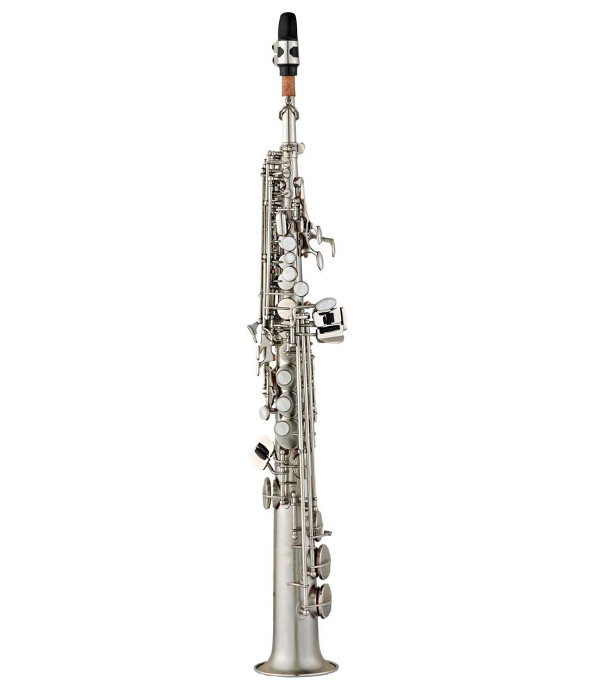 Antigua Winds SS4290 PowerBell Pro Bb Soprano Saxophone in Classic Nickel Finish - Professional Brass Instrument for Jazz, Concert & Studio Performance