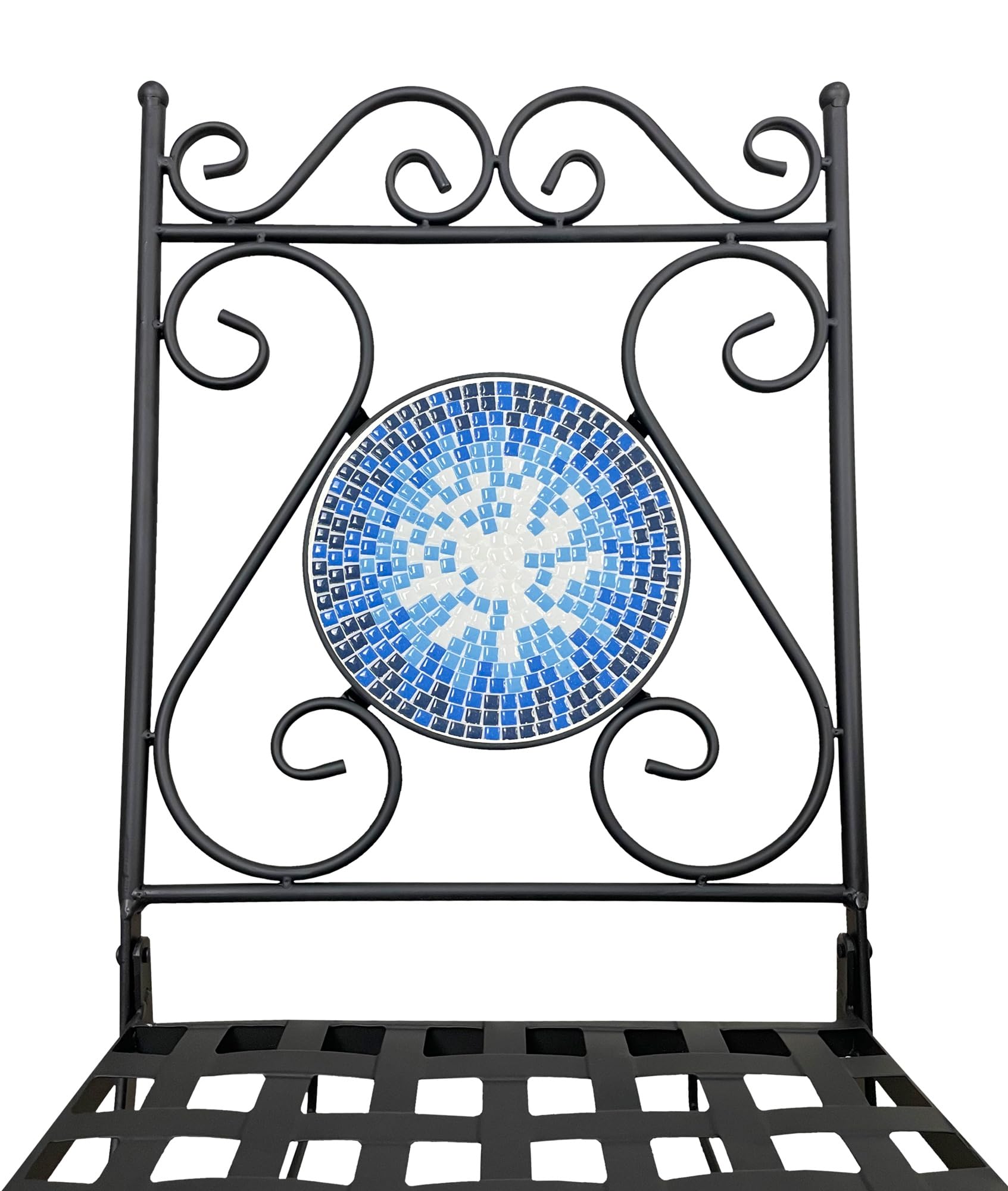 Outdoor Bistro Table Set with 2 Chairs - Ceramic Mosaic Folding Patio Furniture for Garden, Terrace, Bars & Restaurants | Perfect for Alfresco Dining, Coffee Breaks & Outdoor Entertaining