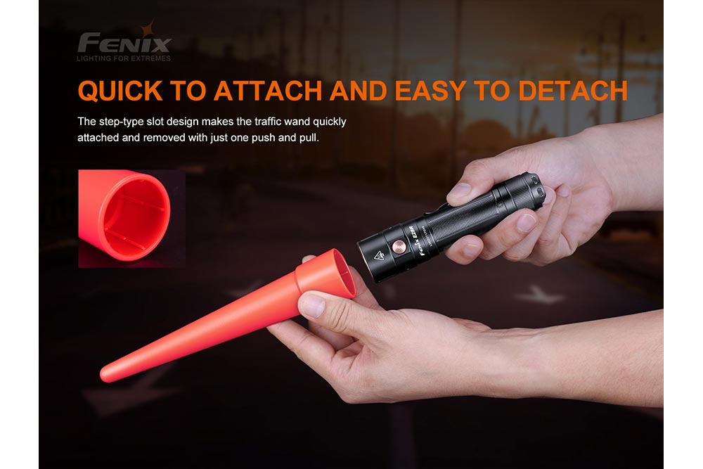 Fenix AOT S+ LED Traffic Control Wand - High Visibility Safety Baton for Road Construction & Emergency Signaling - Perfect for Night Work, Traffic Direction & Law Enforcement