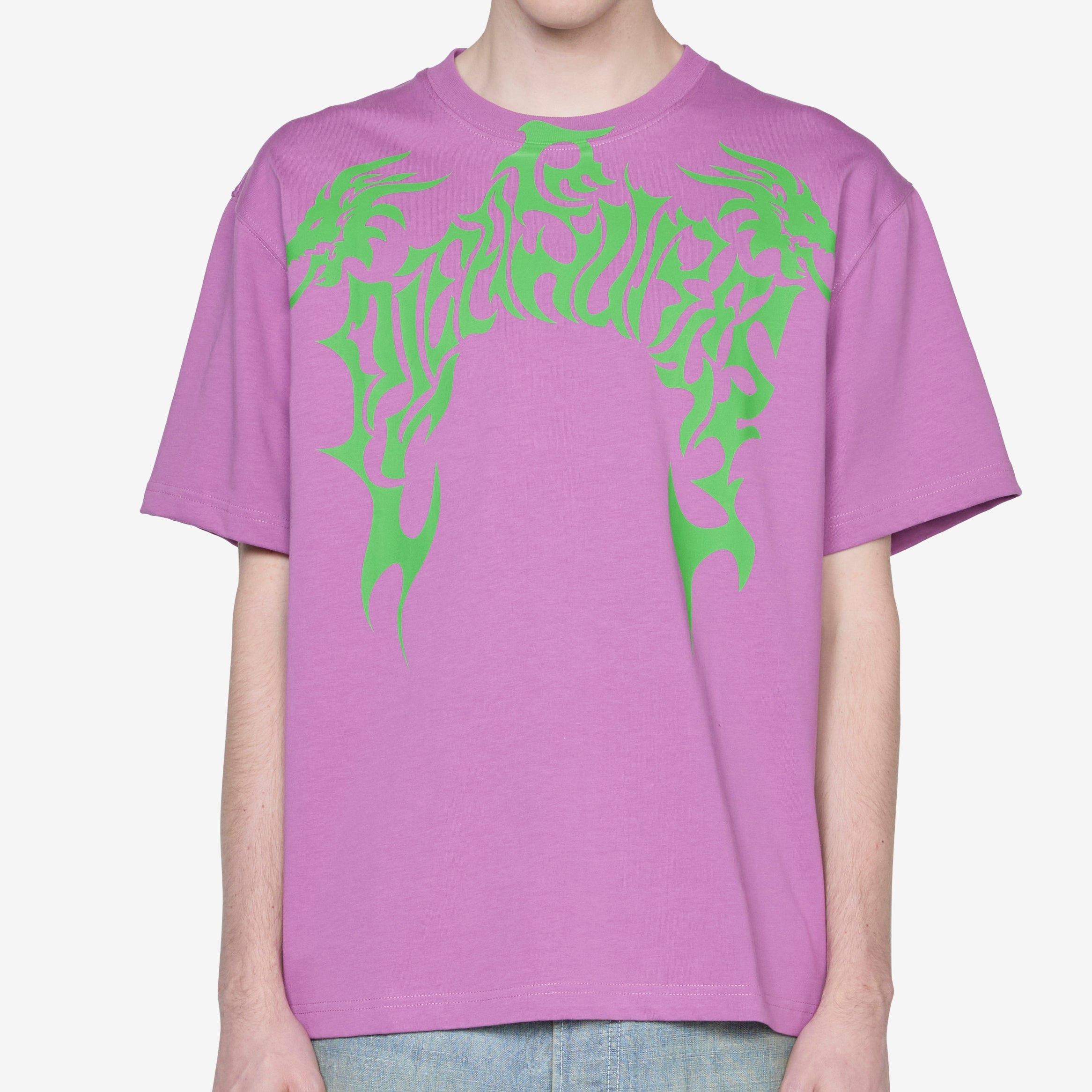 Premium Dragon Heavyweight T-Shirt for Men - Soft Cotton Purple Graphic Tee - Perfect for Casual Wear, Gym, and Street Fashion