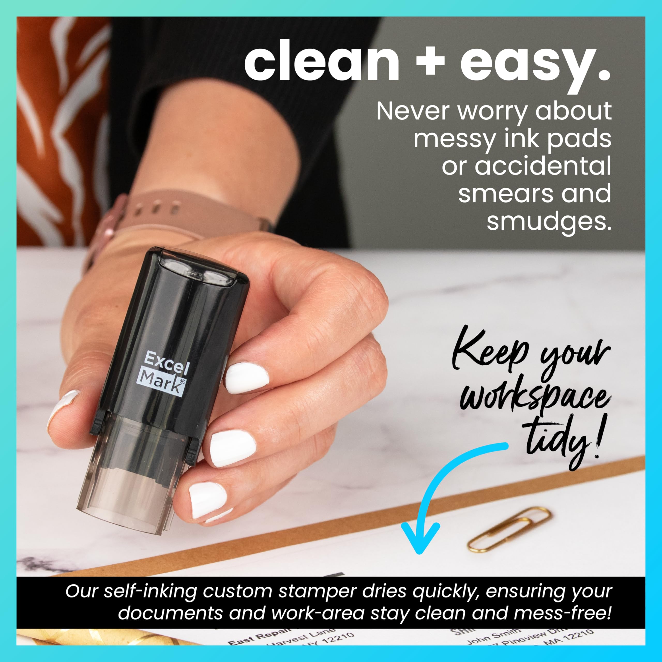 ExcelMark Over 21 Hand Stamp with Black Ink - ID Verification Tool for Age-Restricted Purchases, Bars, and Clubs