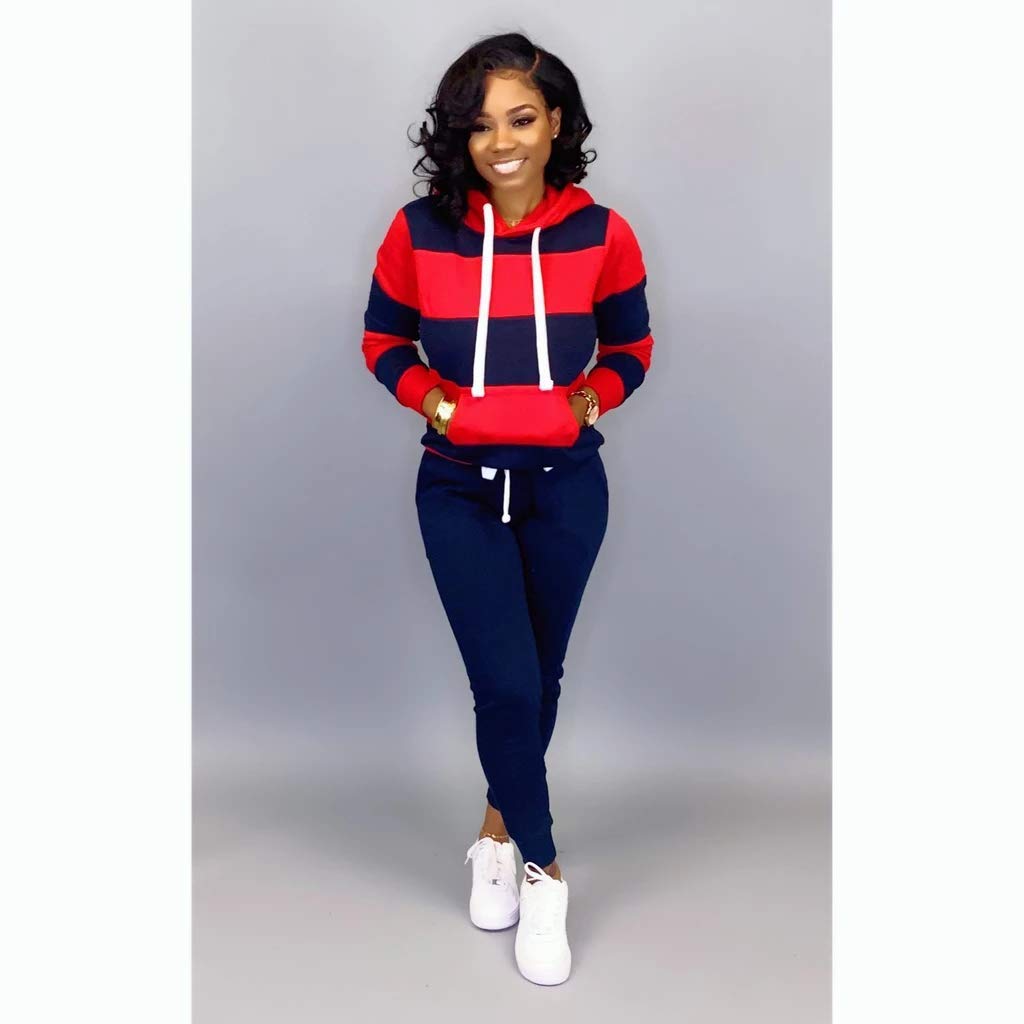 Choichic Women's Jogging Suits 2-Piece Sweatsuit Set with Pullover Hoodie & Long Pants - Comfortable Lounge Wear for Gym, Running, Yoga & Casual Outfits
