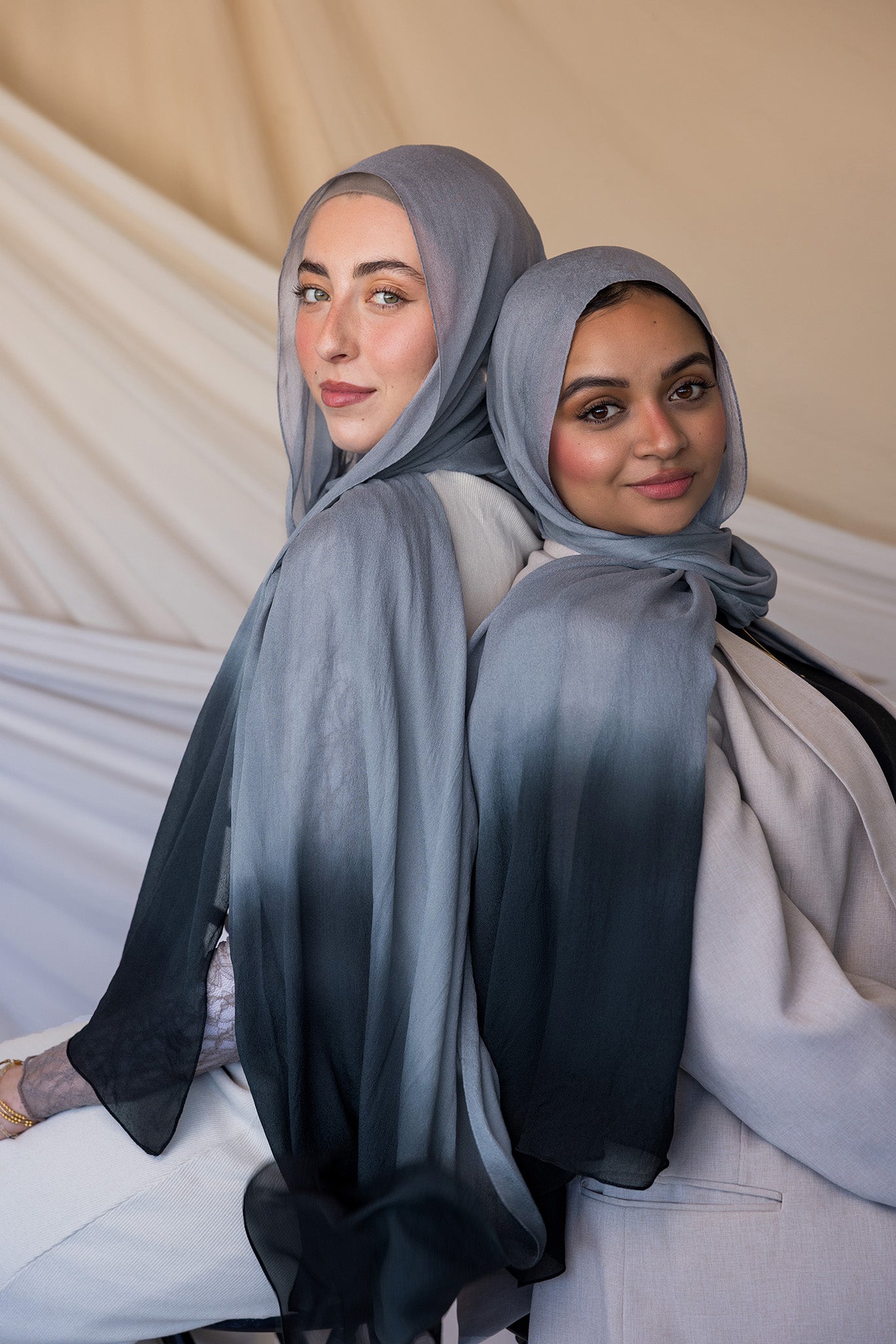 Ombre Grey Silk Chiffon Fabric - Elegant & Lightweight for Dresses, Scarves & DIY Fashion Projects | Perfect for Evening Gowns, Bridal Wear & Home Decor