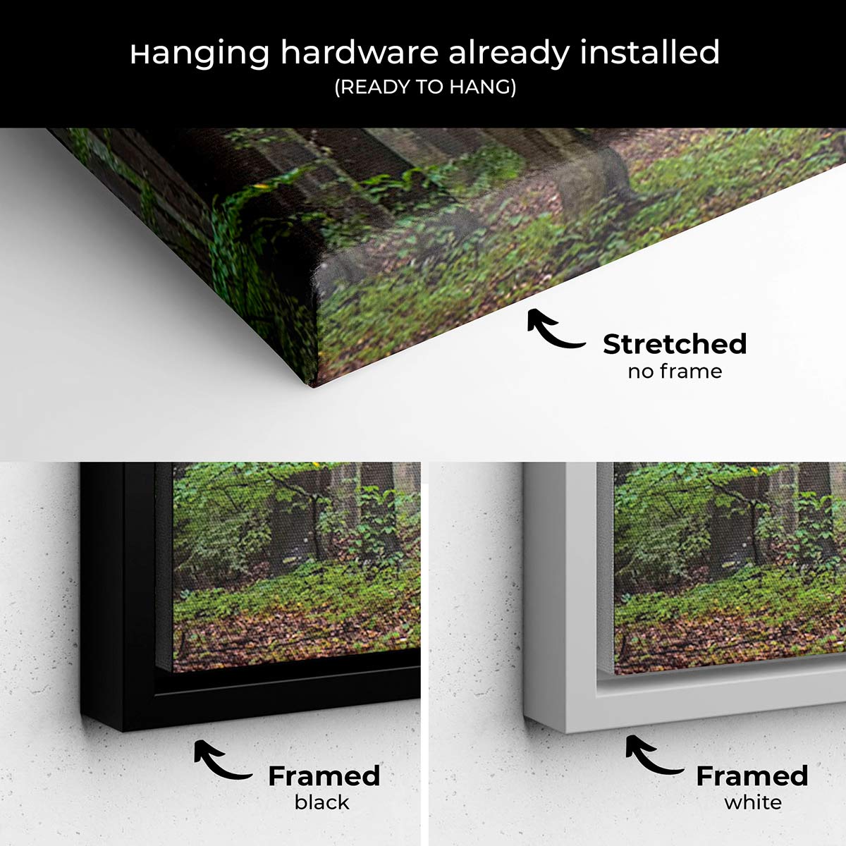 Green Forest Wall Art Canvas Print - Nature Landscape Decor for Living Room, Bedroom & Office - 7432