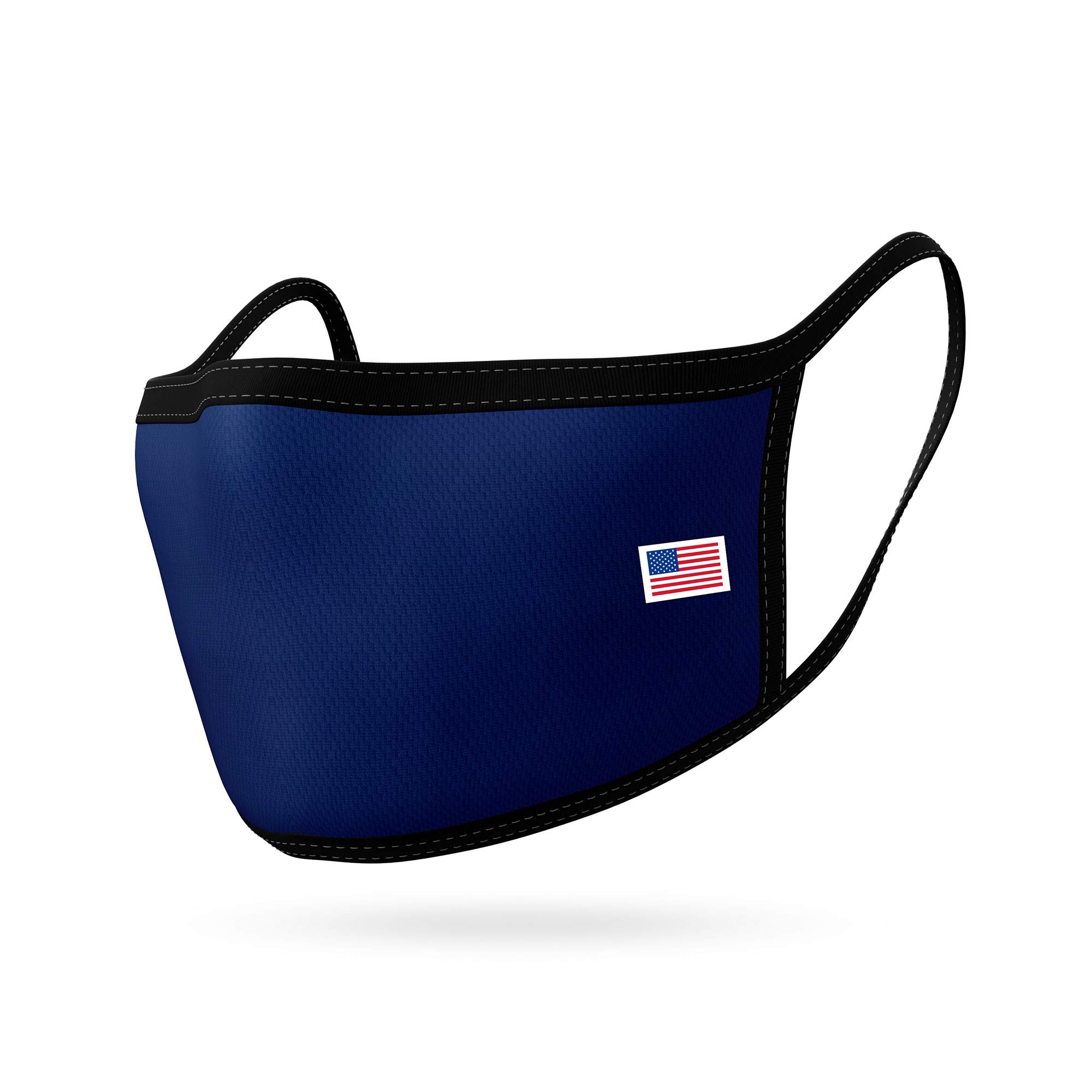 Breathable 2-Ply Washable Cotton Face Mask for Men, Women & Teens - Navy Blue | Made in USA with Imported Fabric | Perfect for Daily Wear, Travel & Outdoor Activities