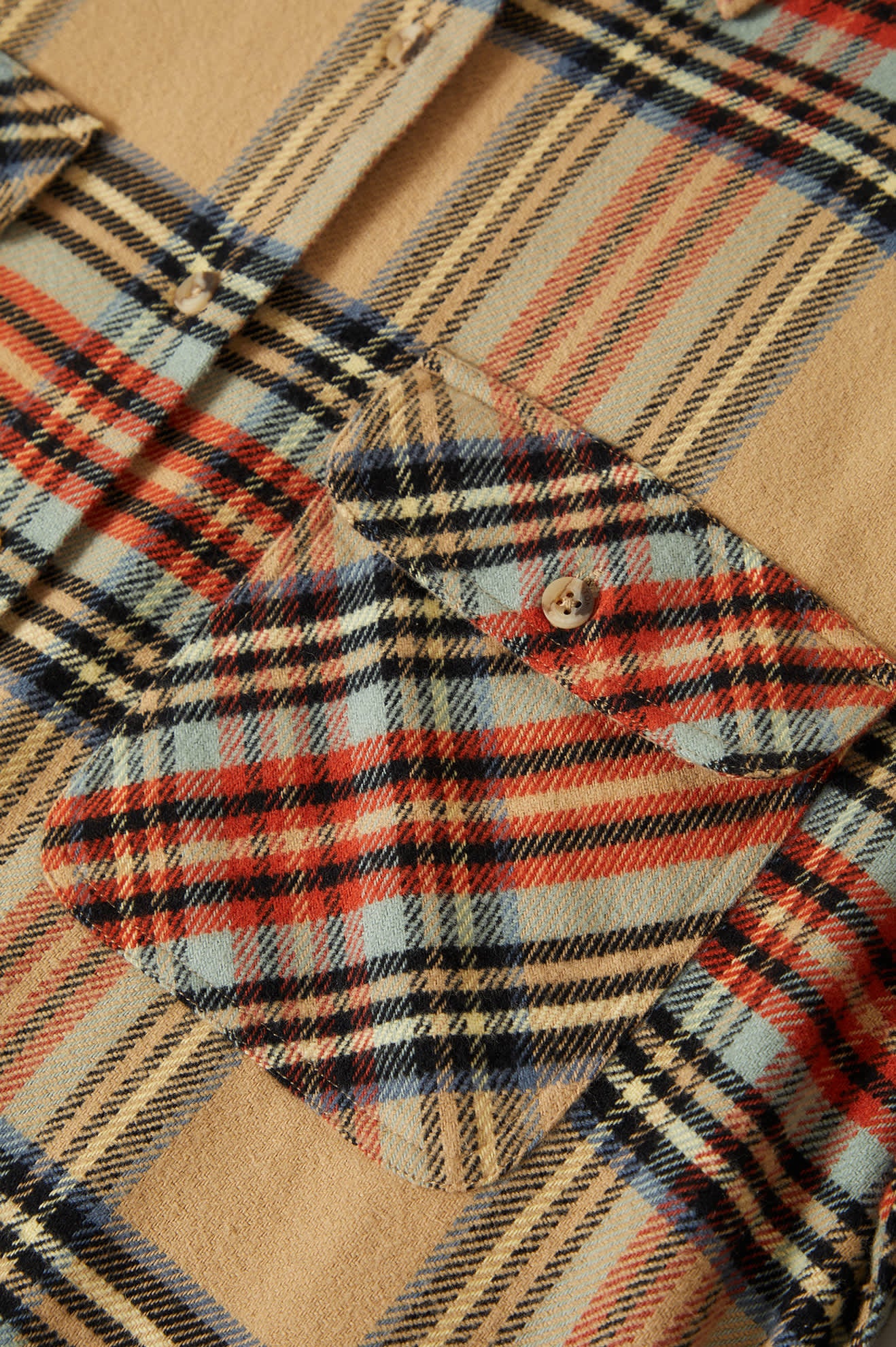 Bowery Women's Classic Long Sleeve Flannel Shirt - Sand, Burnt Brick & Black Plaid - Cozy Fall & Winter Layering for Casual Outfits