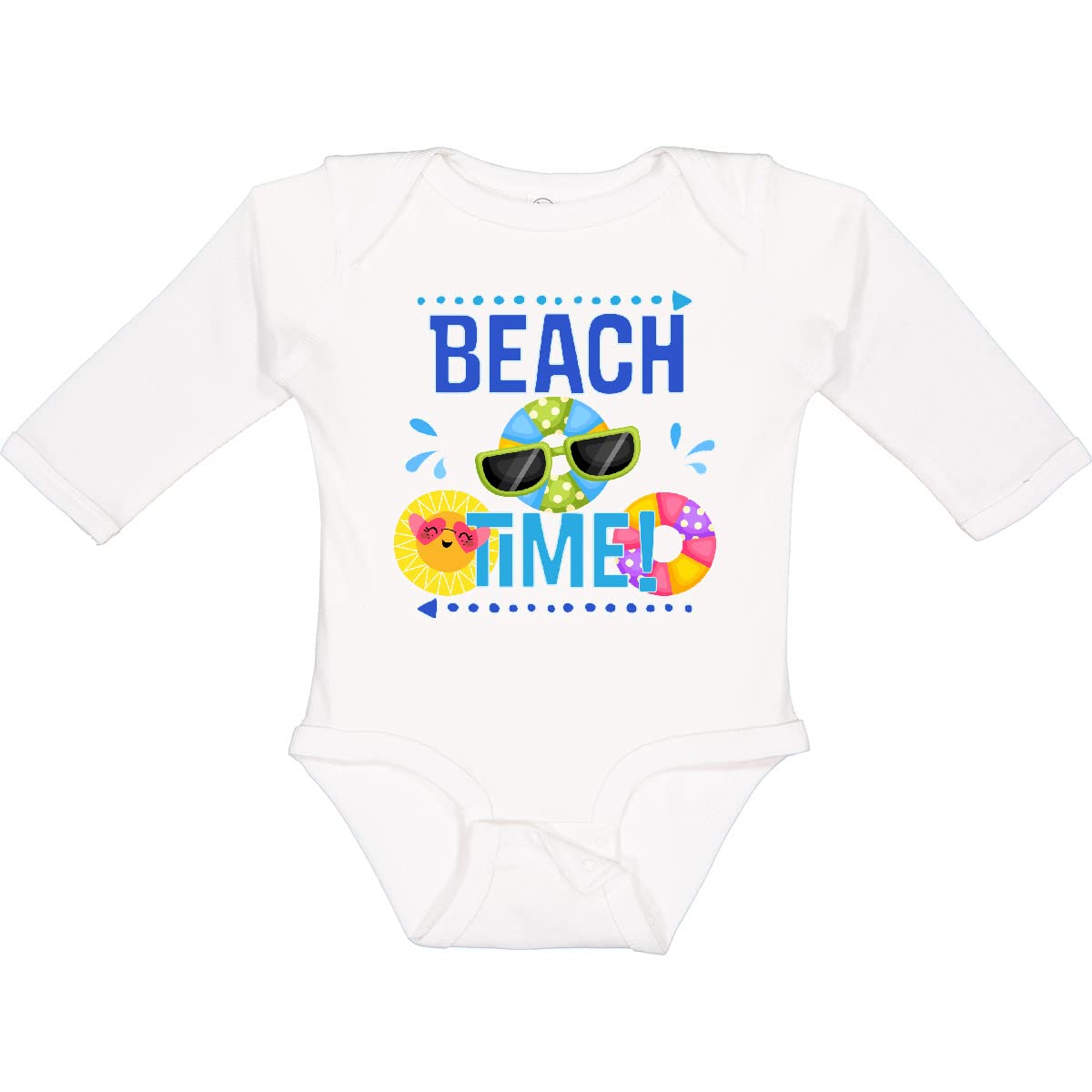 Inktastic Beach Time Summer Vacation Trip Long Sleeve Baby Bodysuit - Perfect for Beach Outings, Family Vacations & Summer Photoshoots