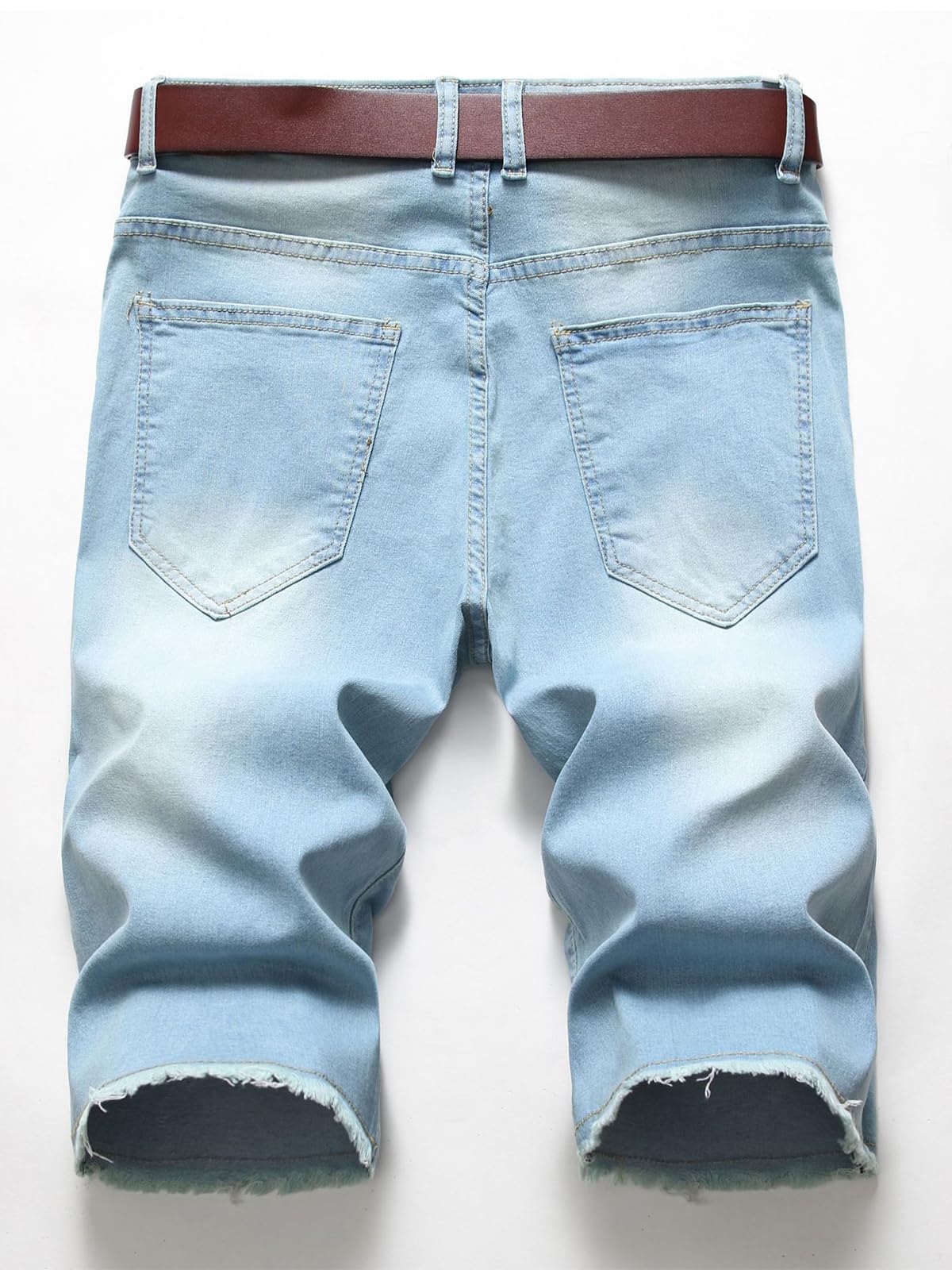 Litteking Men's Ripped Jean Shorts - Distressed Denim Shorts for Men with Pockets | Casual Summer Short Pants for Beach, Travel & Streetwear Fashion
