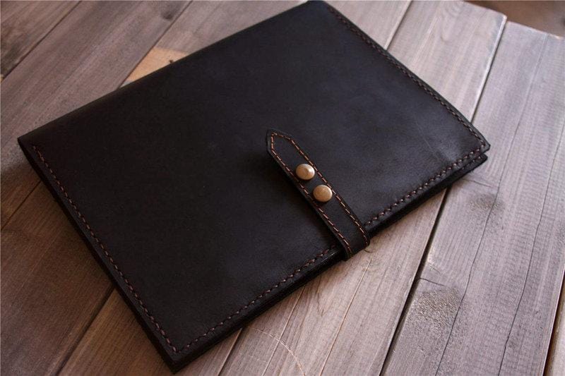 Premium Custom Leather Laptop Case Sleeve - Handmade Genuine Leather Protective Cover for MacBook Pro/Air & Windows Laptops 13-15.6