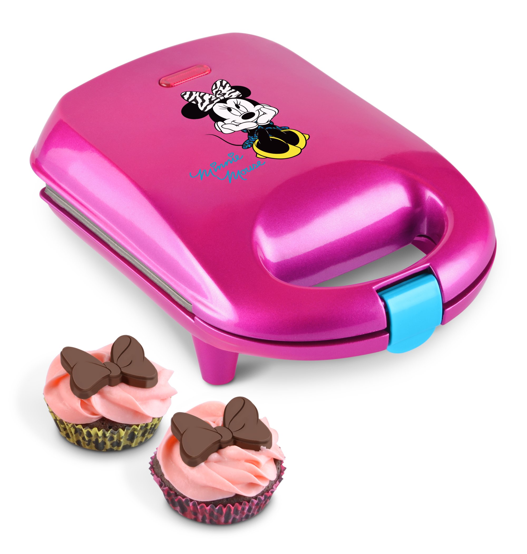 Disney Minnie Mouse Mini Cupcake Maker Kit with 100 Liners - Includes Candy Bow Mold & Recipe Book - Bakes 4 Mini Cupcakes - Perfect for Kids Birthday Parties & Family Baking Fun