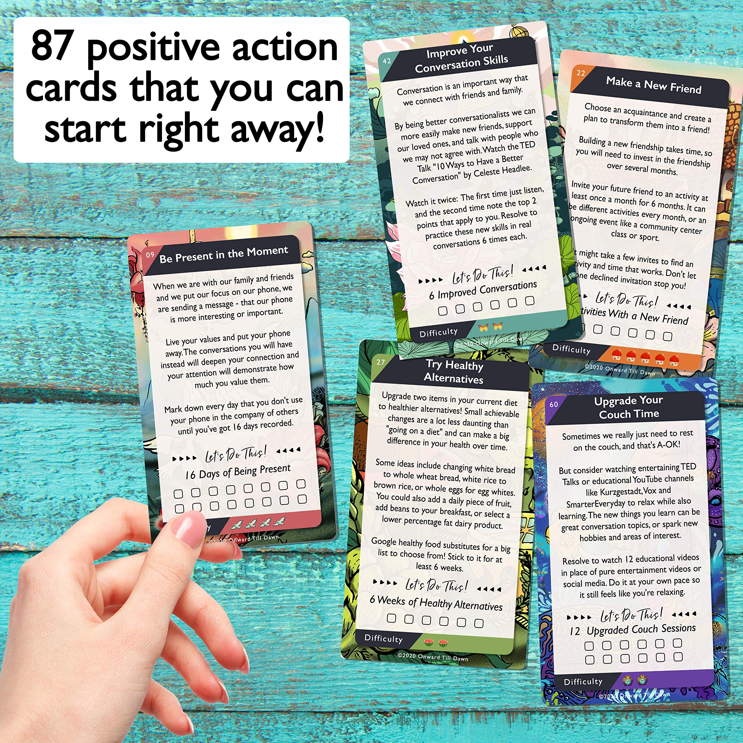 87 Inspirational Challenge Cards for Personal Growth & Motivation – Perfect for New Year Resolutions, Self-Help Gifts & Daily Encouragement | Carpe Diem Collection with Gift Box – Ideal for Office, Home Decor & Thoughtful Presents