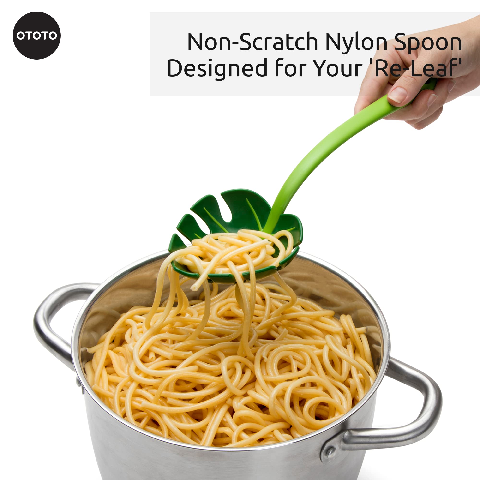 OTOTO Jungle Spoon Monstera Ladle - BPA-Free High Heat Resistant Nylon Cooking Spoon for Nonstick Cookware - Perfect for Soups, Sauces & Kitchen Decor - Unique Kitchen Gadgets & Gifts for Home Chefs
