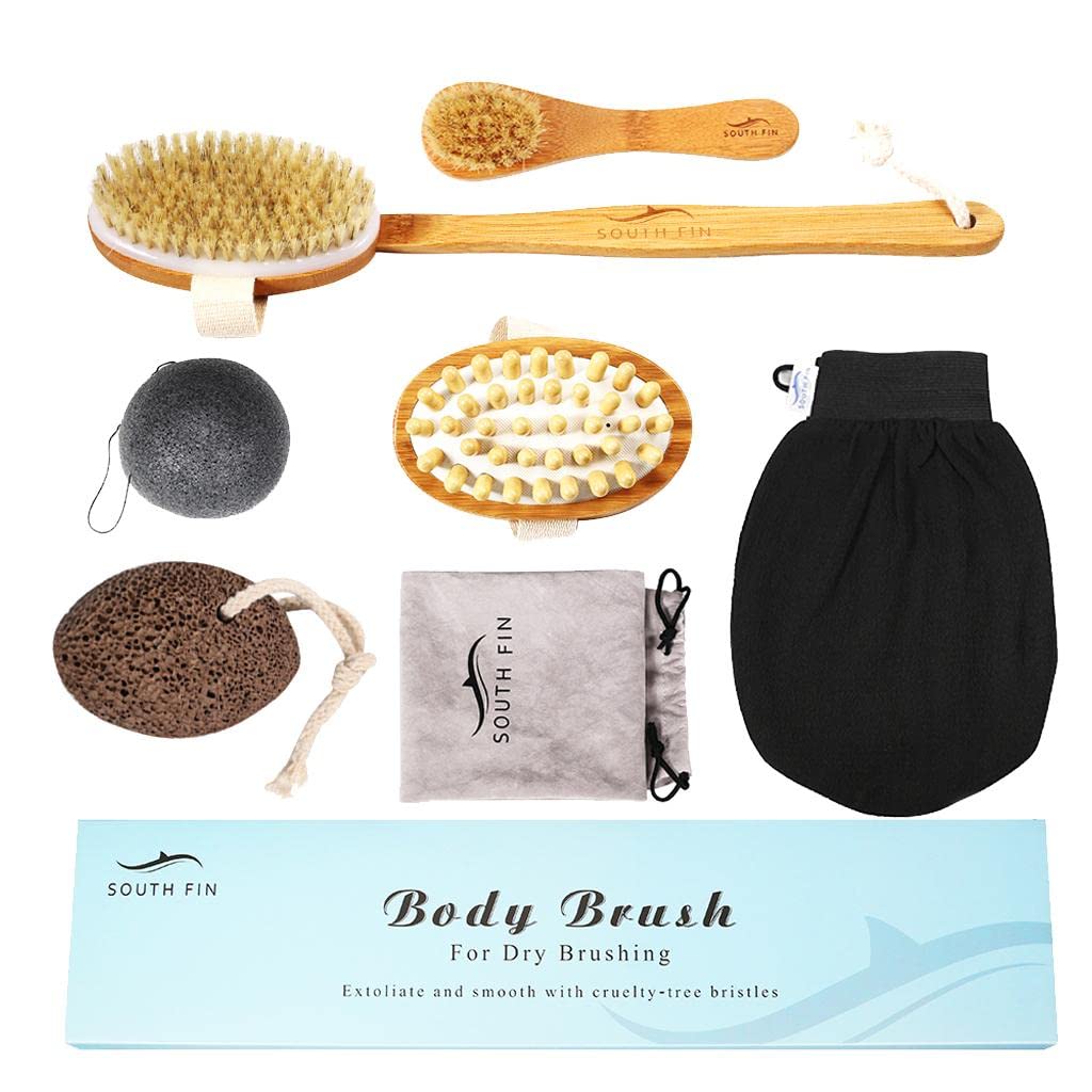 Trendy Retail® Dry Brushing Body Brush Set - Exfoliating Massage Brush for Cellulite Reduction & Skin Care - Perfect for Spa, Lymphatic Drainage & At-Home Self Care Routine