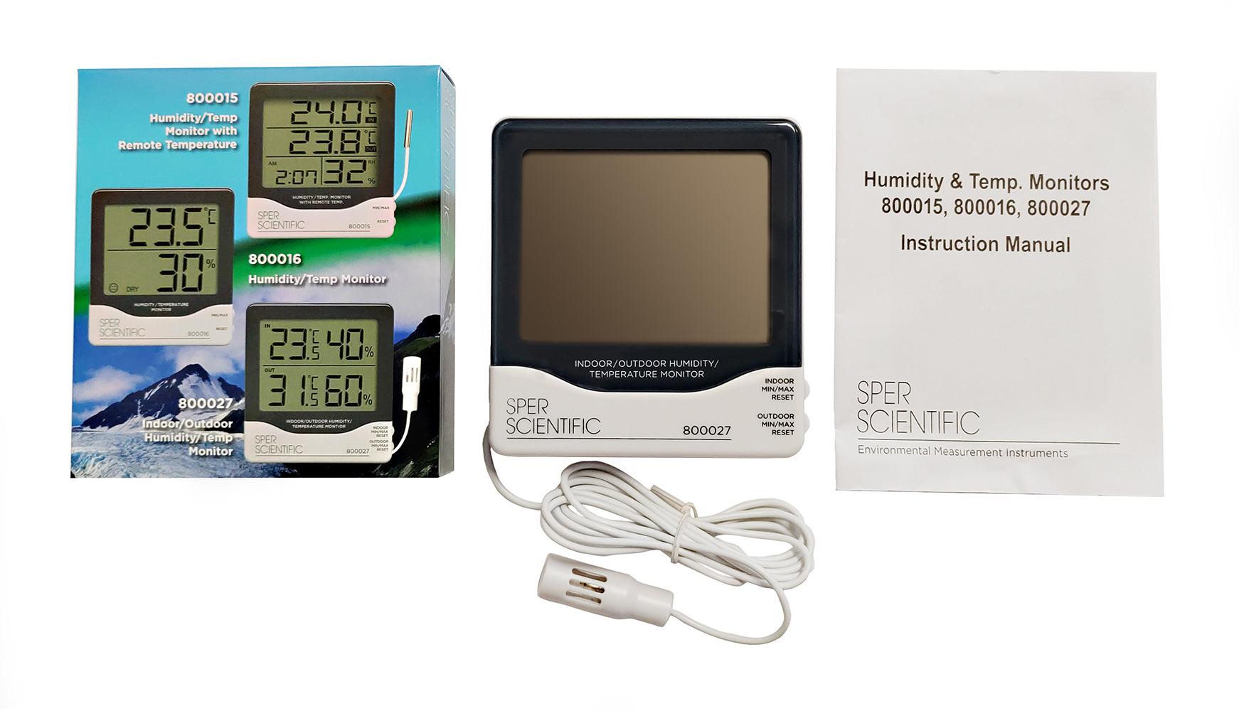 Wireless Indoor Outdoor Thermometer Hygrometer - Digital Temperature Humidity Monitor with LCD Display - for Home, Office, Greenhouse, Baby Room, Wine Cellar