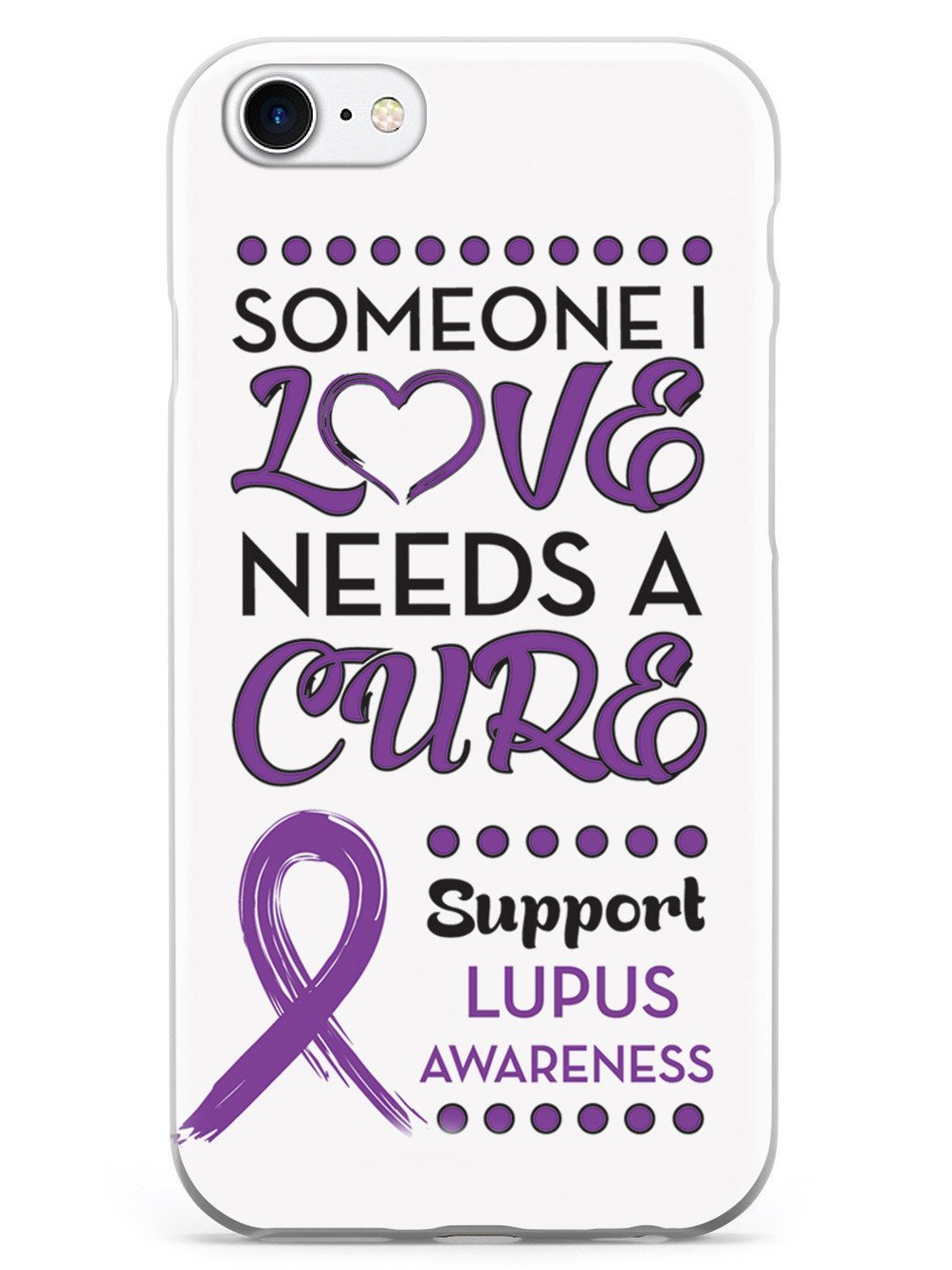 Inspired Cases - Premium 3D Textured Protective Phone Case Compatible with Apple iPhone 8 - Lupus Awareness 