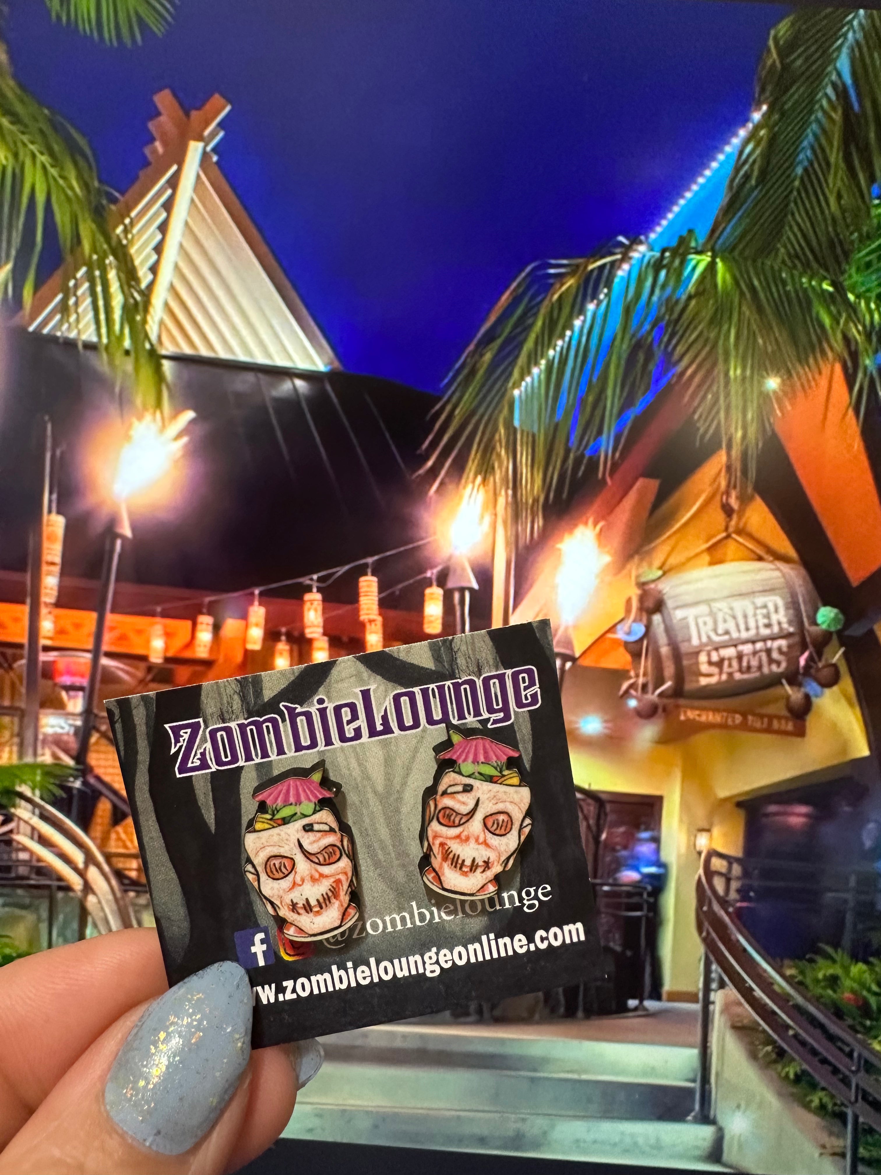Spooky Tiki Mug Earrings - Halloween Themed Ceramic Dangle Earrings for Women | Perfect for Costume Parties, Tropical Luaus & Unique Gift Giving