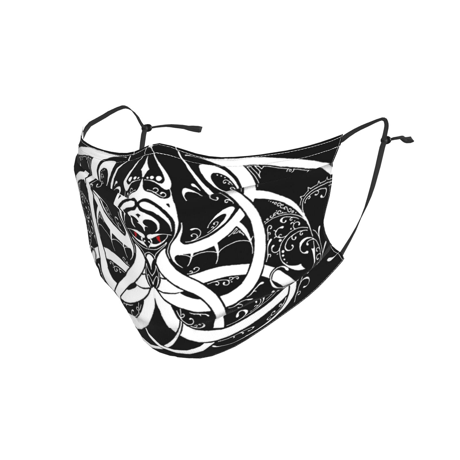 Reusable Washable Face Masks with 2 Adjustable Filters - Cthulhu Mythos Design Breathable Cotton Mouth Cover for Daily Use, Travel & Outdoor Activities
