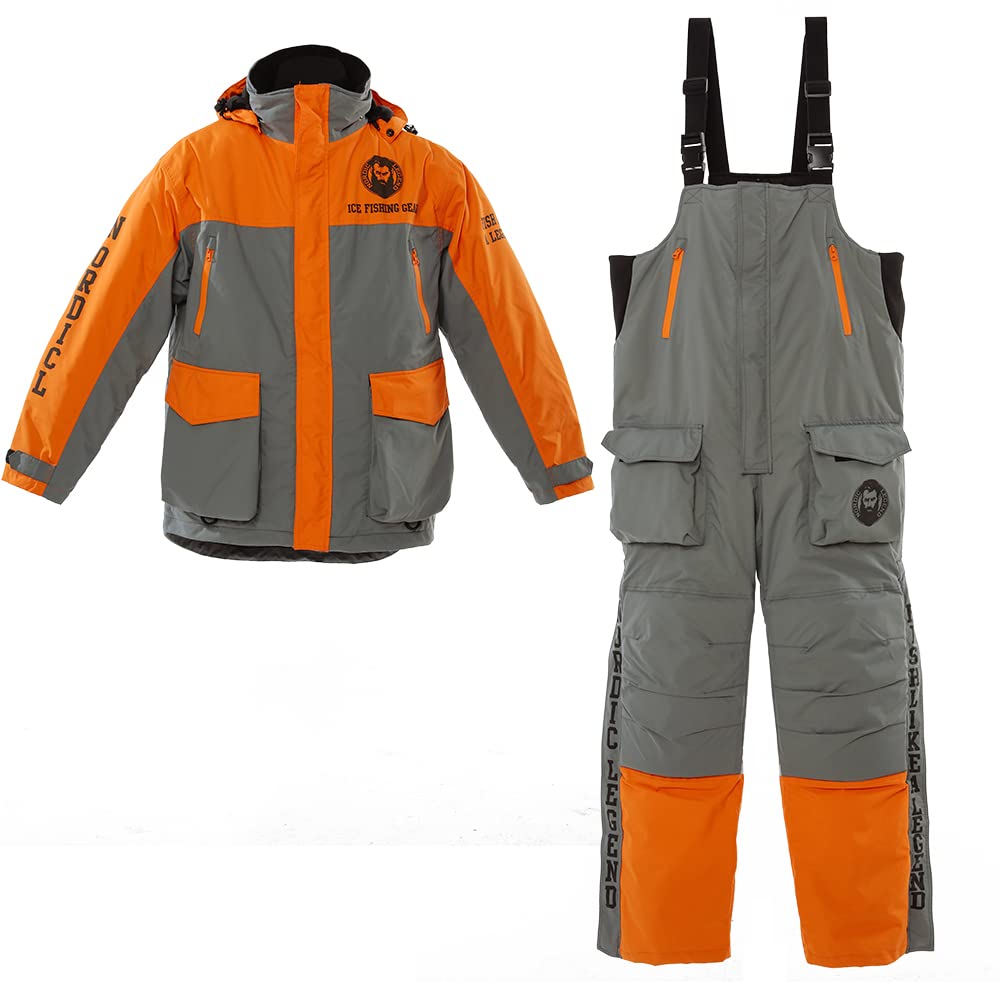 Aurora Series Insulated Waterproof Ice Fishing Suit - Winter Bibs & Jacket Set for Ice Fishing, Snowmobiling & Cold Weather Outdoor Activities