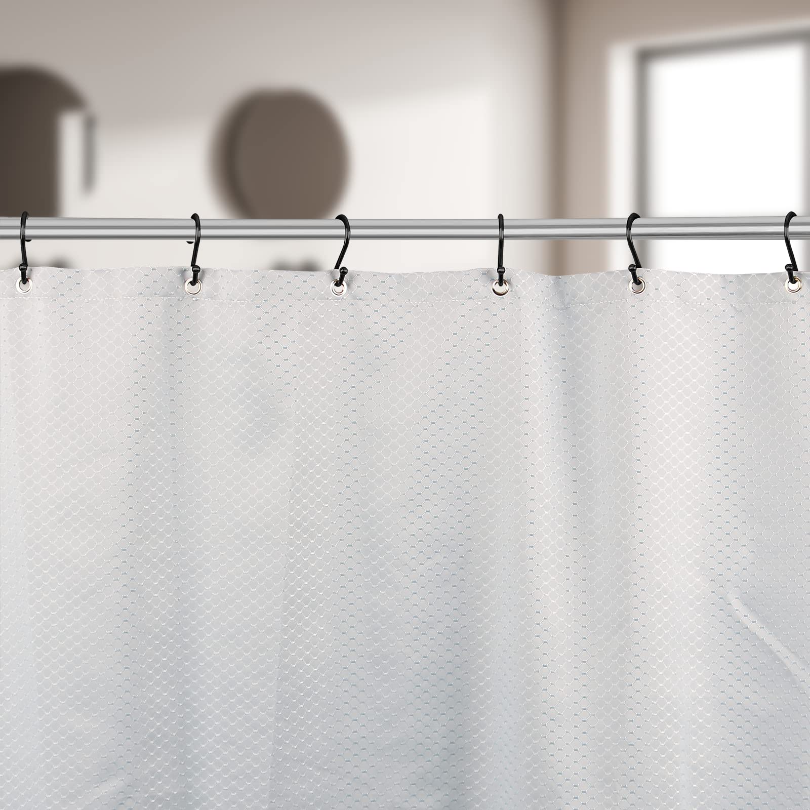 12-Pack Rust-Proof Metal Shower Curtain Hooks - Durable S-Shaped Hangers for Bathroom, Kitchen & Closet - Perfect for Shower Curtains, Utensils, Clothes & Towels (Black) | Space-Saving Home Organization Solution