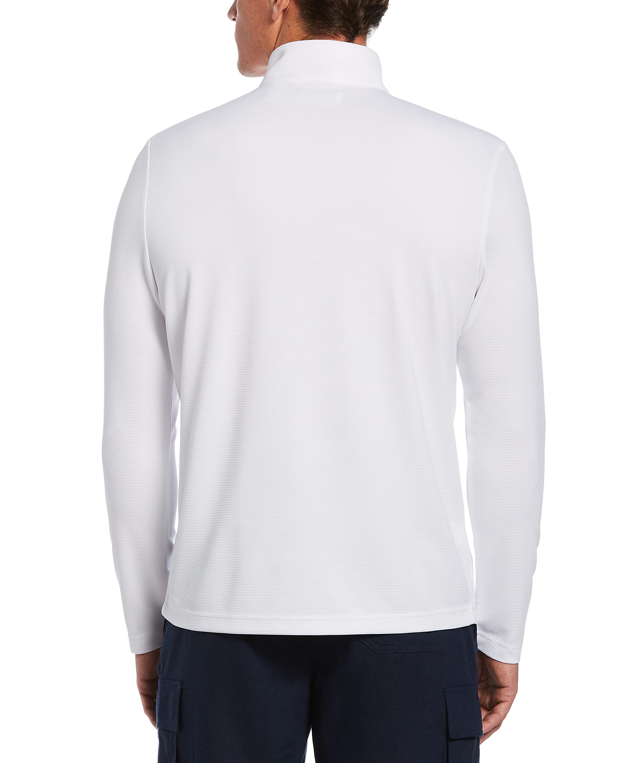 Cubavera Men's Moisture-Wicking Long Sleeve 1/4 Zip Polo Shirt - Breathable Ottoman Polyester Golf & Casual Wear for Work & Outdoor Activities